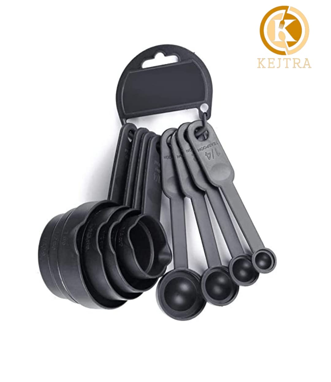 KEJTRA 8-Piece Plastic Measuring Spoon and Cup Set - Multicolor Kitchen Tools for Baking, Cooking & Meal Prep - Durable Measuring Cups for Flour, Sugar & Spices - Perfect for Home Bakers & Professional Chefs