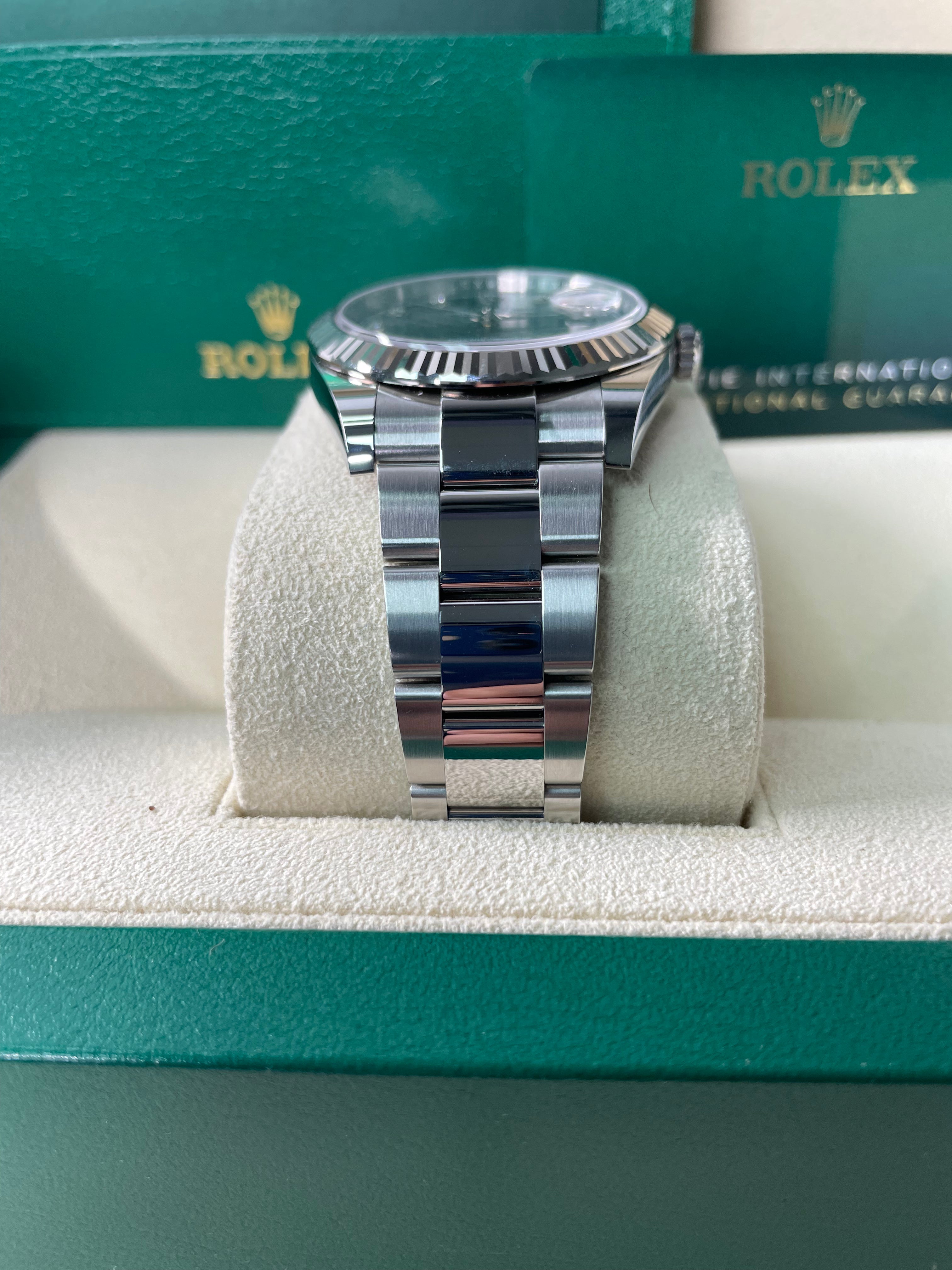 Rolex Datejust 41 Men's Watch - 18k White Gold & Steel, Dark Rhodium Diamond Dial, Oyster Bracelet (Ref. 126334) | Luxury Dress Watch for Business & Formal Occasions