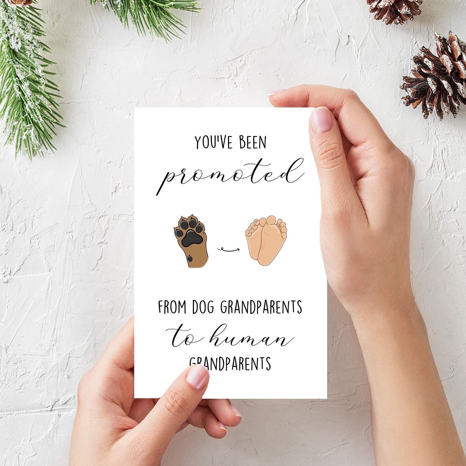 Funny Pregnancy Announcement Card for Grandparents - Cute Pregnancy Reveal Gift - From Dog Grandparents to Human Grandparents - Perfect for Gender Reveal Parties & Special Family Moments
