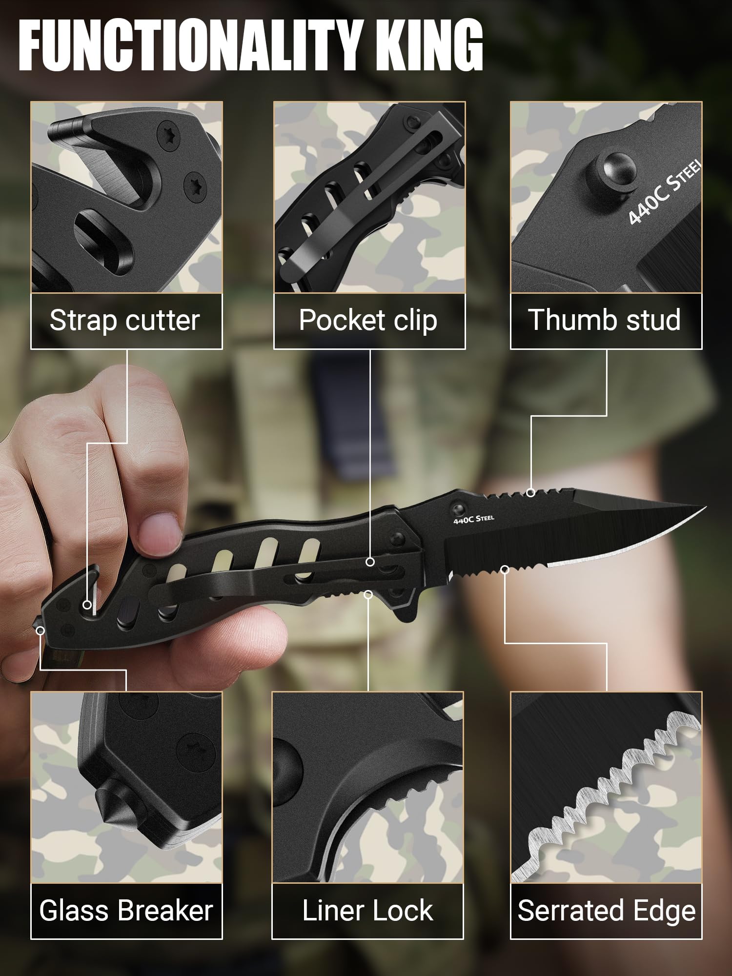Tactical Folding Knife with 2.68