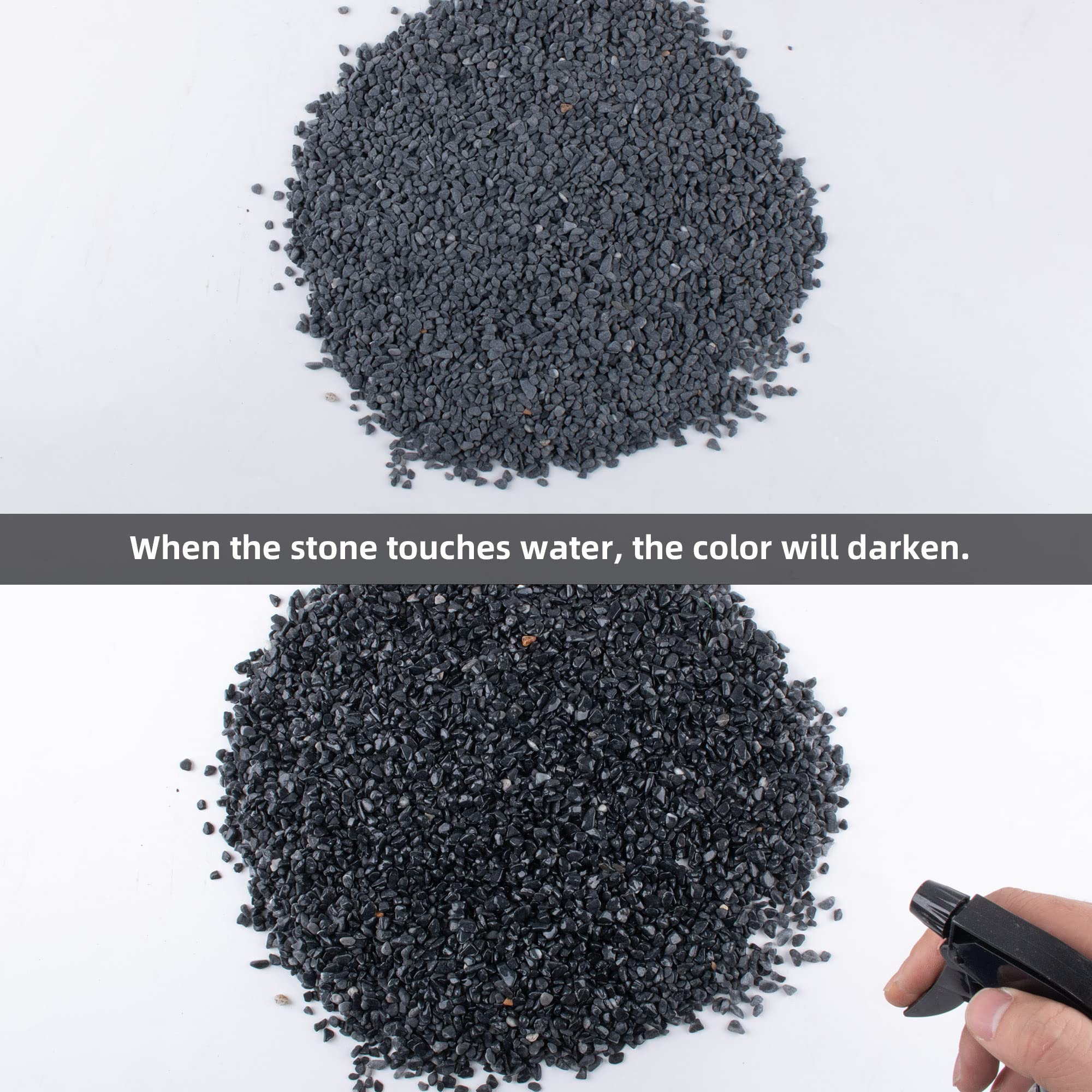 Natural Black River Rocks for Plants - 18 LB Smooth Aquarium Gravel, Succulents Bonsai Terrarium Decor (6-9 mm) | Perfect for Indoor/Outdoor Gardens, Fish Tanks & Vase Fillers
