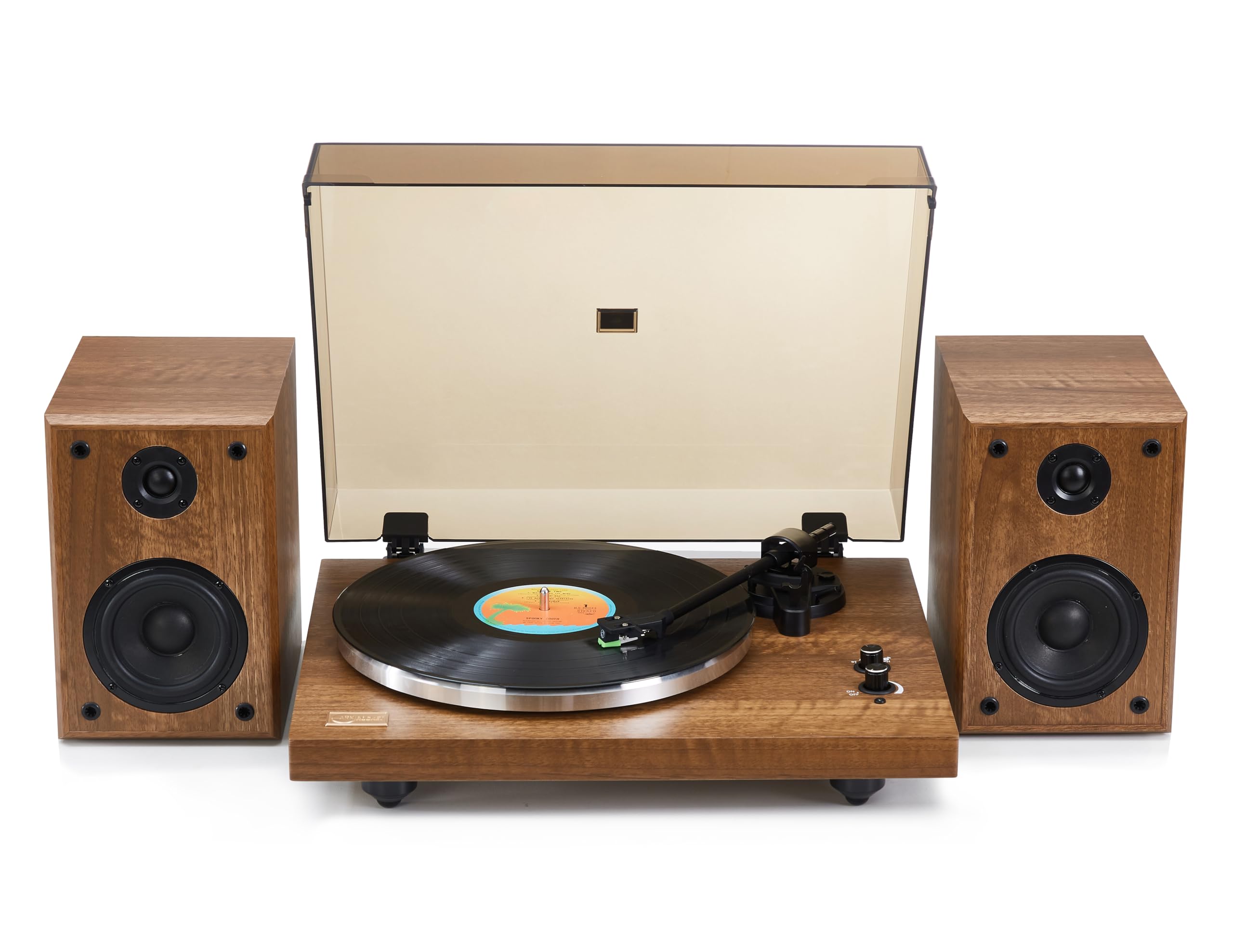 Arkrocket Cassini Wireless Bluetooth Vinyl Record Player with Built-in Phono Preamp & 40W External Speakers - Retro Wooden Shell Turntable for High-Fidelity Sound | Perfect for Home Entertainment, Vintage Music Lovers & Gift Giving