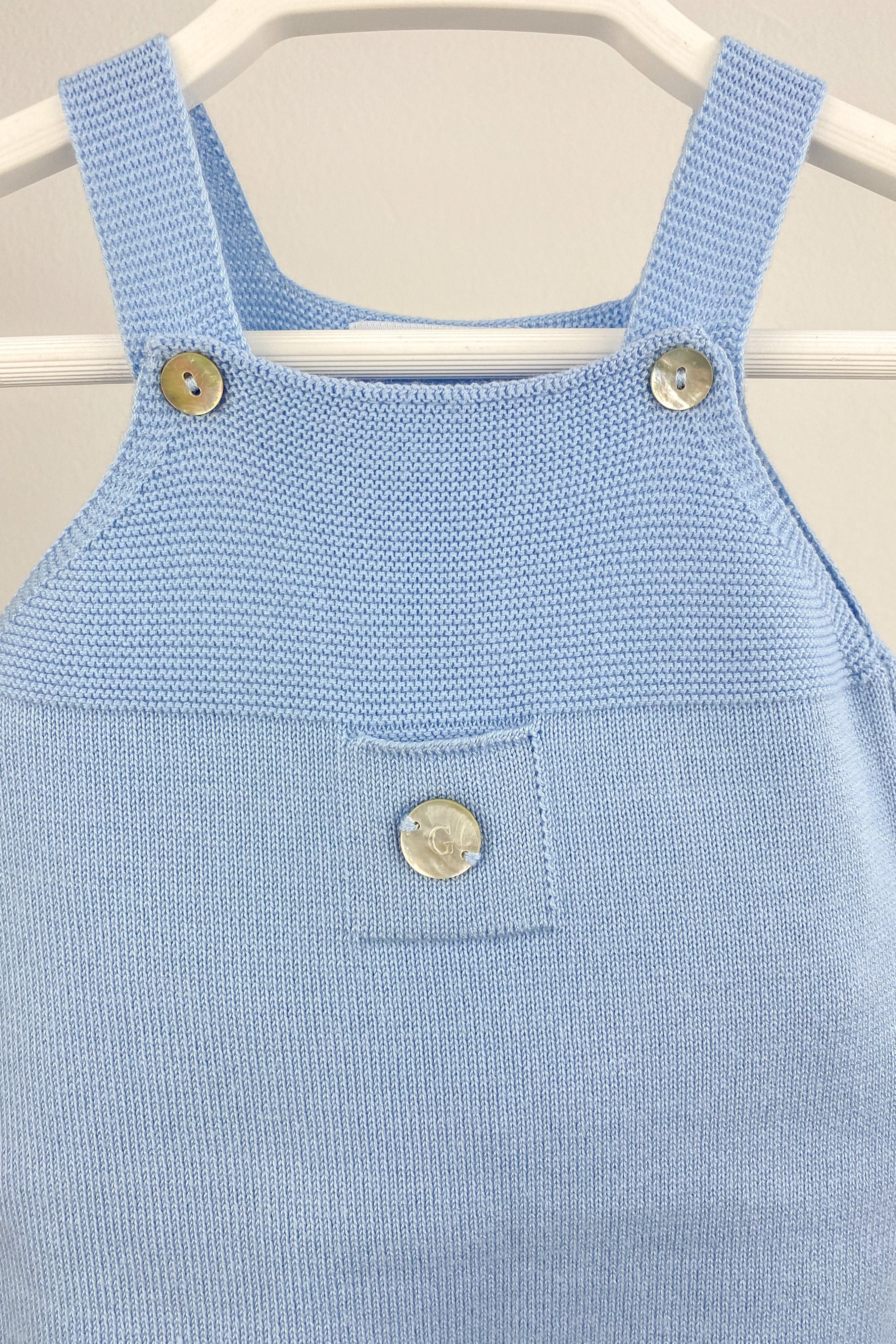 Classic Knitted Dungarees for Women - Sky Blue Denim Overalls, Comfortable & Stylish Jumpsuit for Casual Wear, Work or Outdoor Activities