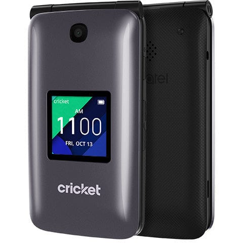 Alcatel QUICKFLIP 4GB Silver Unlocked Flip Phone for Cricket Wireless - GSM Compatible for Seniors & Emergency Use