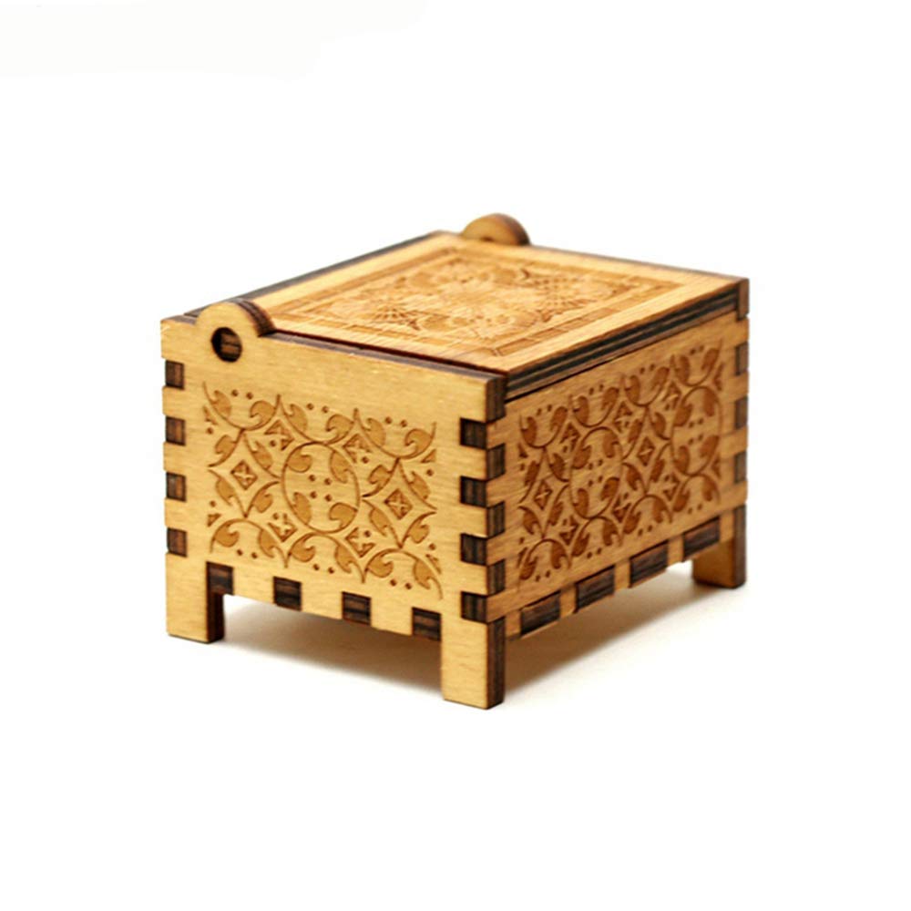 Beauty and The Beast 18-Note Wind-Up Music Box - Engraved Wooden Musical Gift with Clockwork Mechanism, Plays 'Beauty and The Beast' Theme - Perfect for Disney Collectors, Birthday Gifts & Home Decor