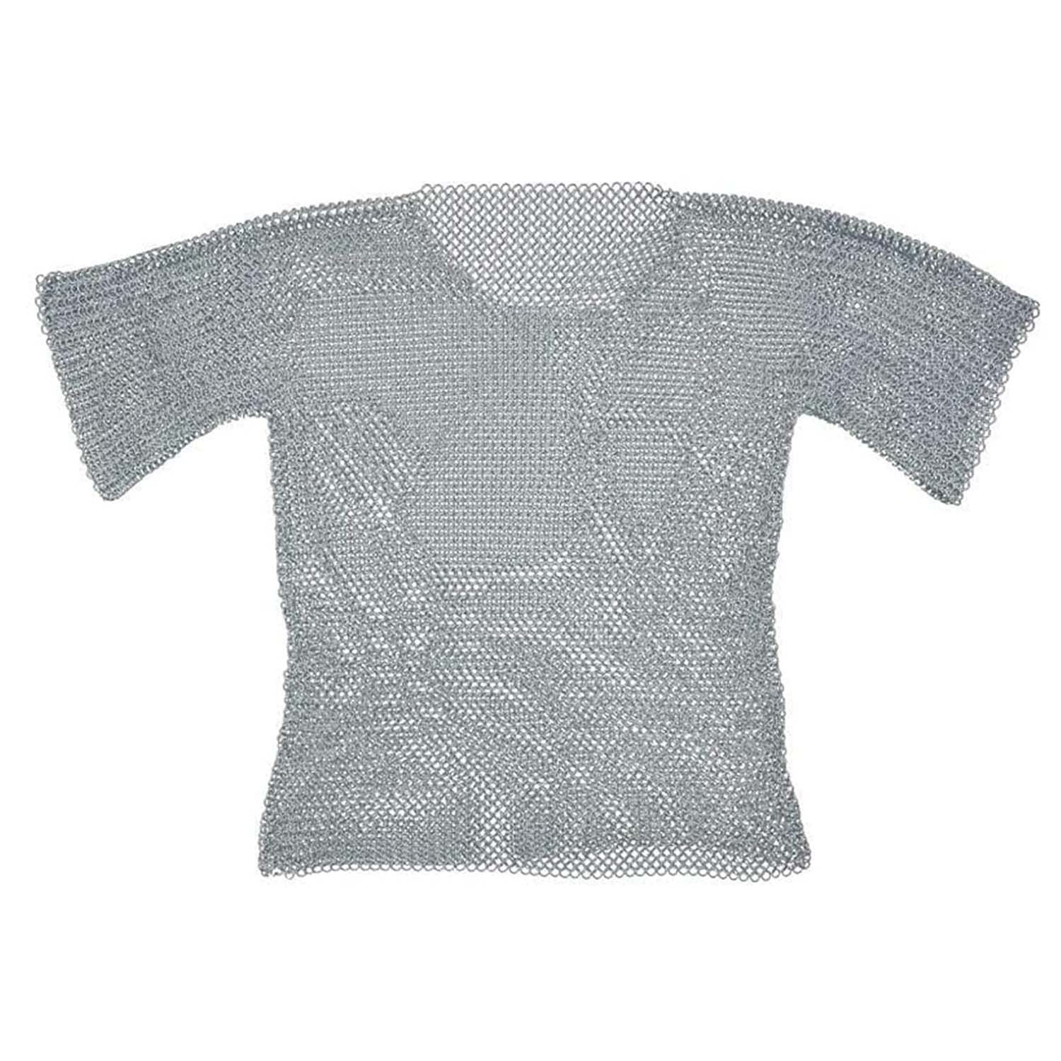 AnNafi® Half Sleeve Chainmail Shirt - 10MM Aluminum Butted Rings in Silver | Medieval Armor for Adults | Perfect for SCA, LARP, Renaissance Fairs & Cosplay