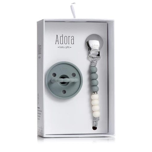 Adora Pacifier & Clip Set - BPA-Free Baby Soother with Silicone Nipple & Secure Holder for Newborns & Toddlers - Perfect for On-the-Go, Travel, and Everyday Use