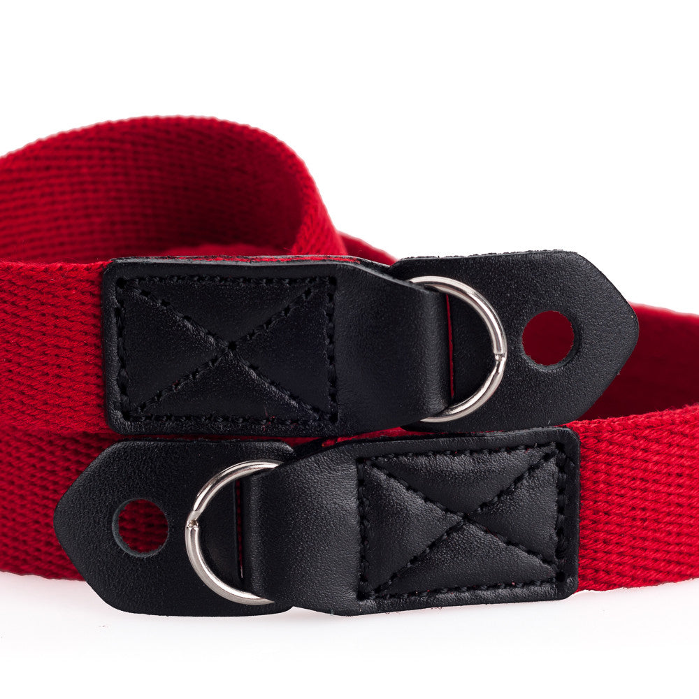 Artisan & Artist ACAM 108 Genuine Leather Camera Strap with Acrylic Accents - Red - Comfortable Neck Strap for DSLR, Mirrorless & Film Cameras - Perfect for Travel, Street & Wedding Photography