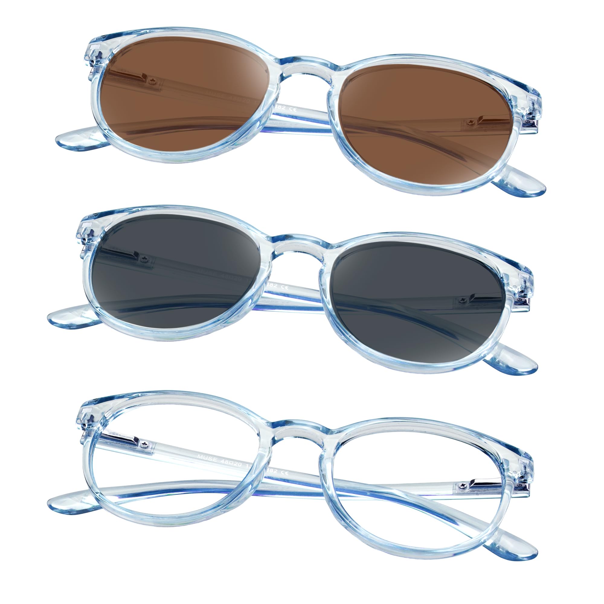 LifeArt 3 Pairs Blue Light Blocking Glasses & UV400 Sunglasses for Men & Women - Computer, Gaming, Driving & Outdoor Protection