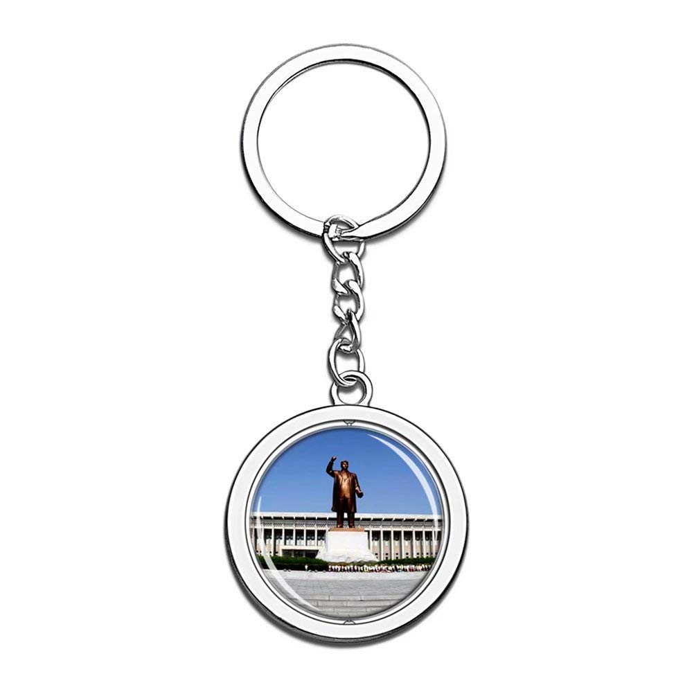 Stainless Steel Sinuiju Korea Keychain - Crystal Spinner Travel Souvenir Gift for City Explorers & Collectors | Perfect for Backpacks, Luggage Tags & Key Rings