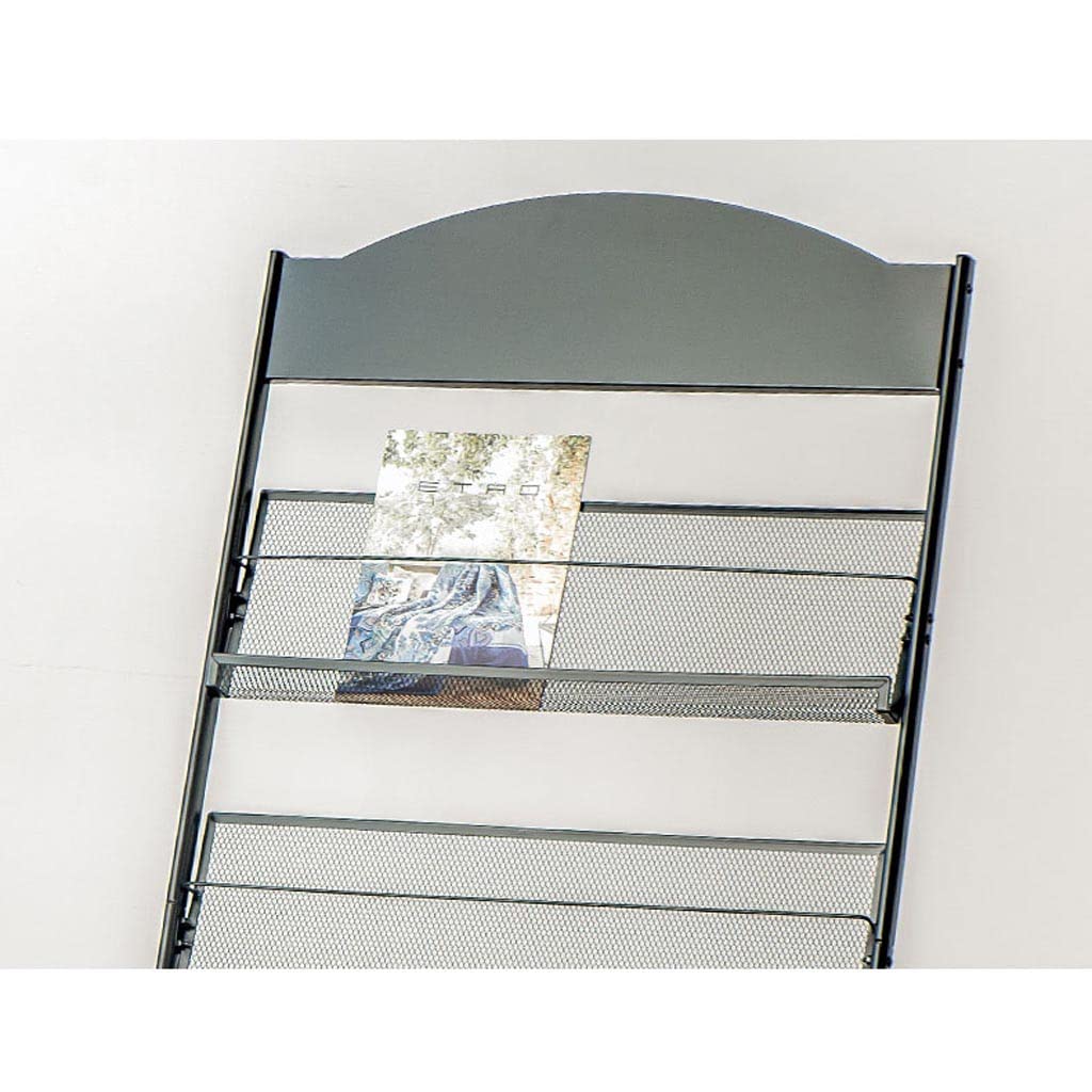 Silver Metal Newspaper & Magazine Display Rack - Promotional Advertising Stand with Single Page Holder - Perfect for Retail Stores, Offices, and Trade Show Displays