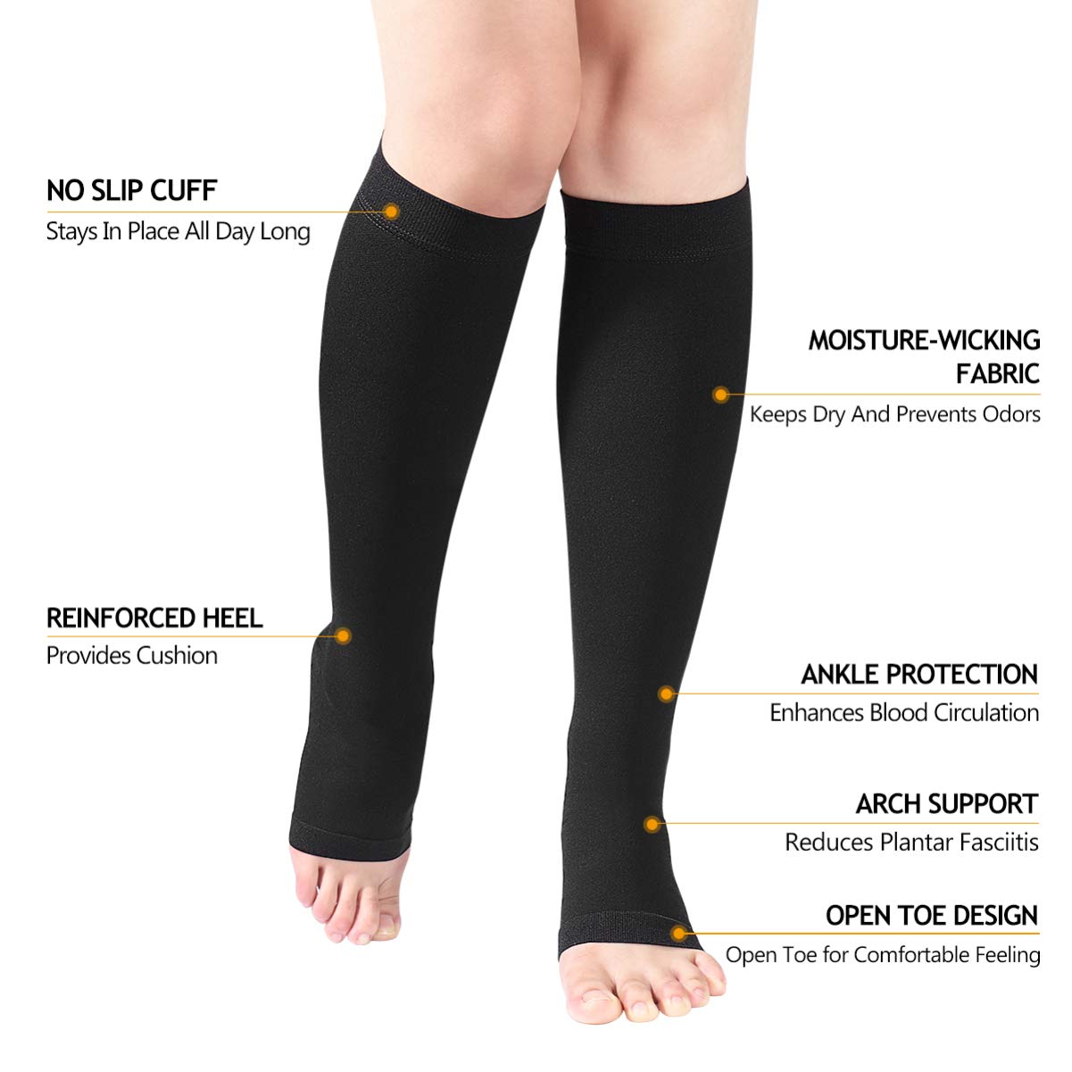 Varicose Veins Compression Stockings for Women & Men - 23-32 mmHg Knee High Support Socks for Circulation, Swelling Relief - Perfect for Running, Travel & Long Work Shifts