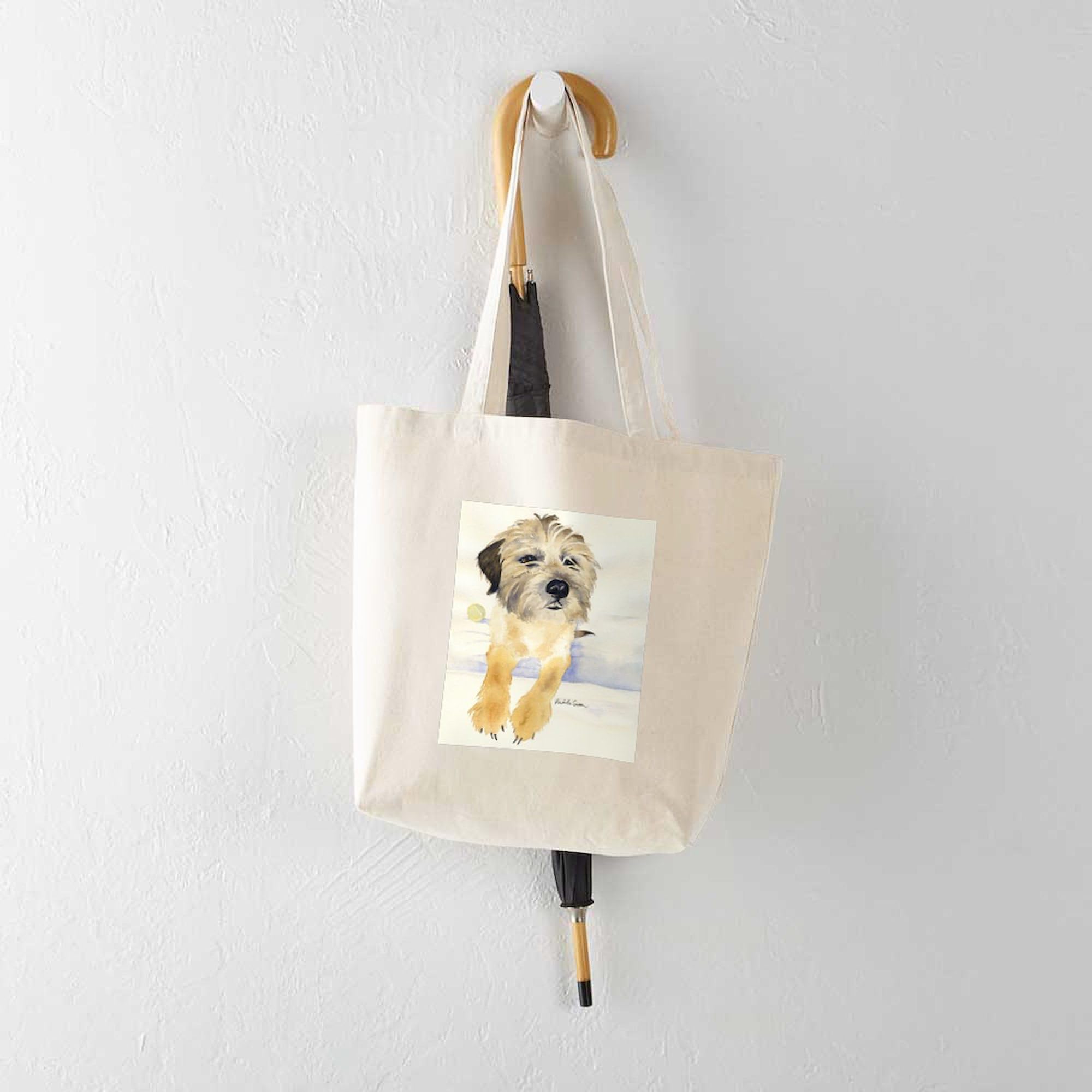 Border Terrier Lover's Tote Bag - Natural Canvas Reusable Shopping Bag for Groceries, Beach & Daily Use | Dog Themed Gift for Pet Owners