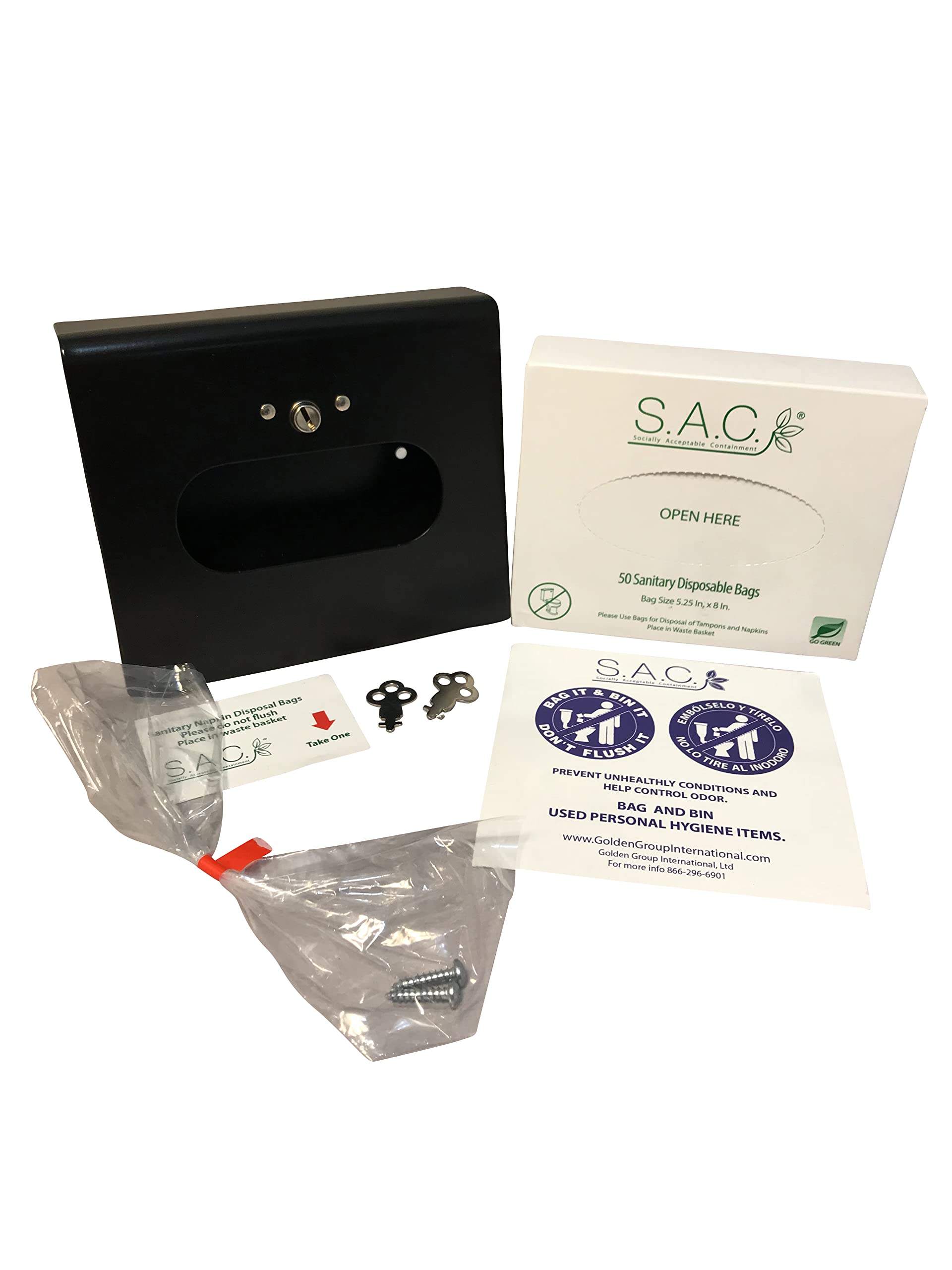 Eco-Friendly Menstrual Hygiene Bag Dispenser Set - Prefilled with 50 Disposable Bags for Women | Perfect for Public Restrooms, Travel & Emergency Kits