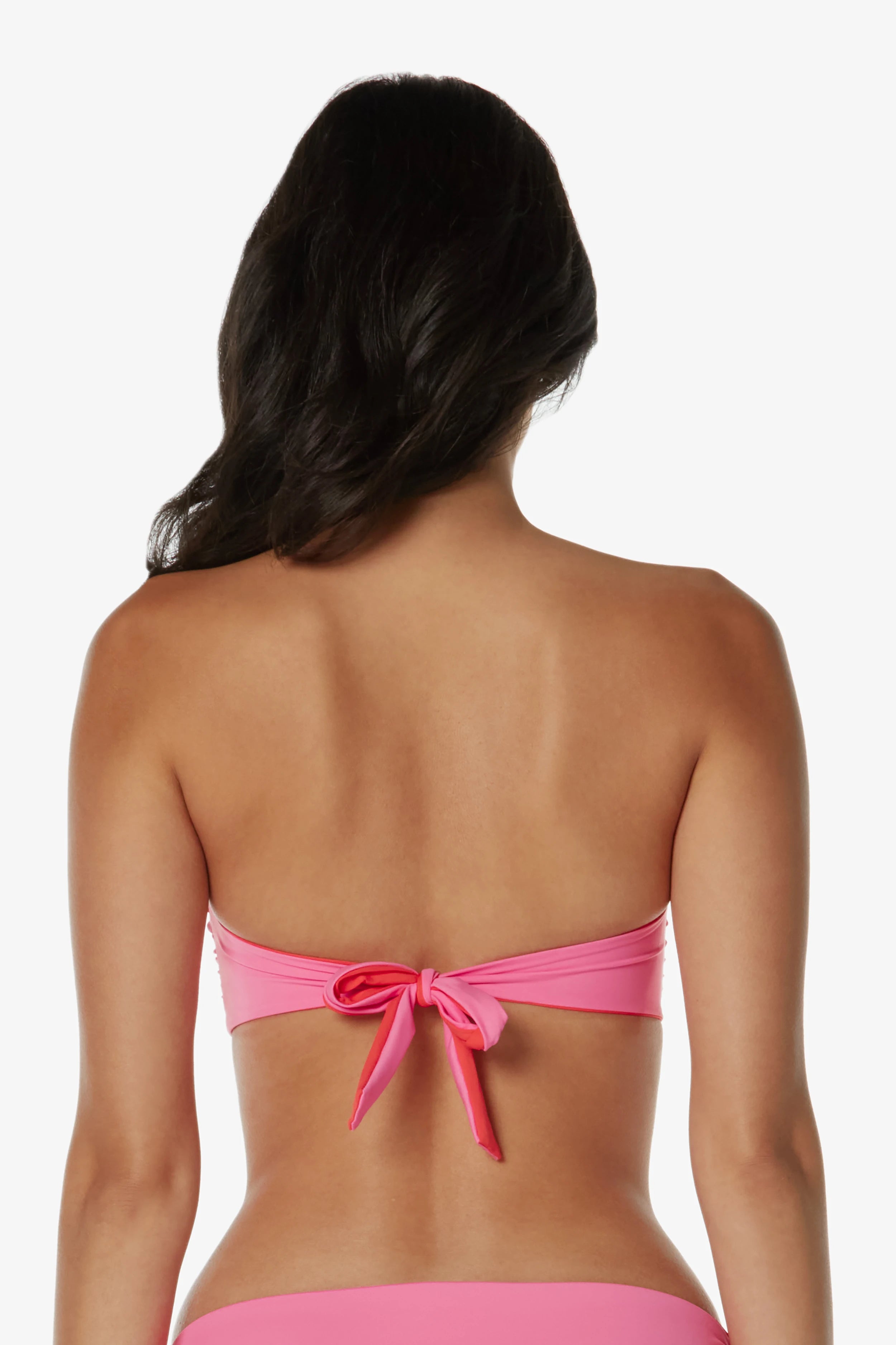 Pink Coral Bandeau Top for Women - Sexy Strapless Crop Top for Summer, Beach, and Party Wear