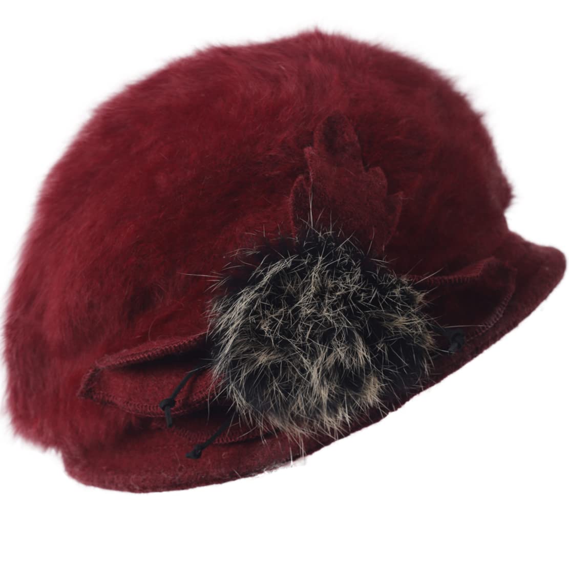 Women's Angola Wool Winter Hats - Handmade Felt Wool Beanie, Beret & Bucket Hats with Bill - Cabbie Newsboy Cap for Cold Weather - Perfect for Skiing, Snowboarding & Winter Fashion