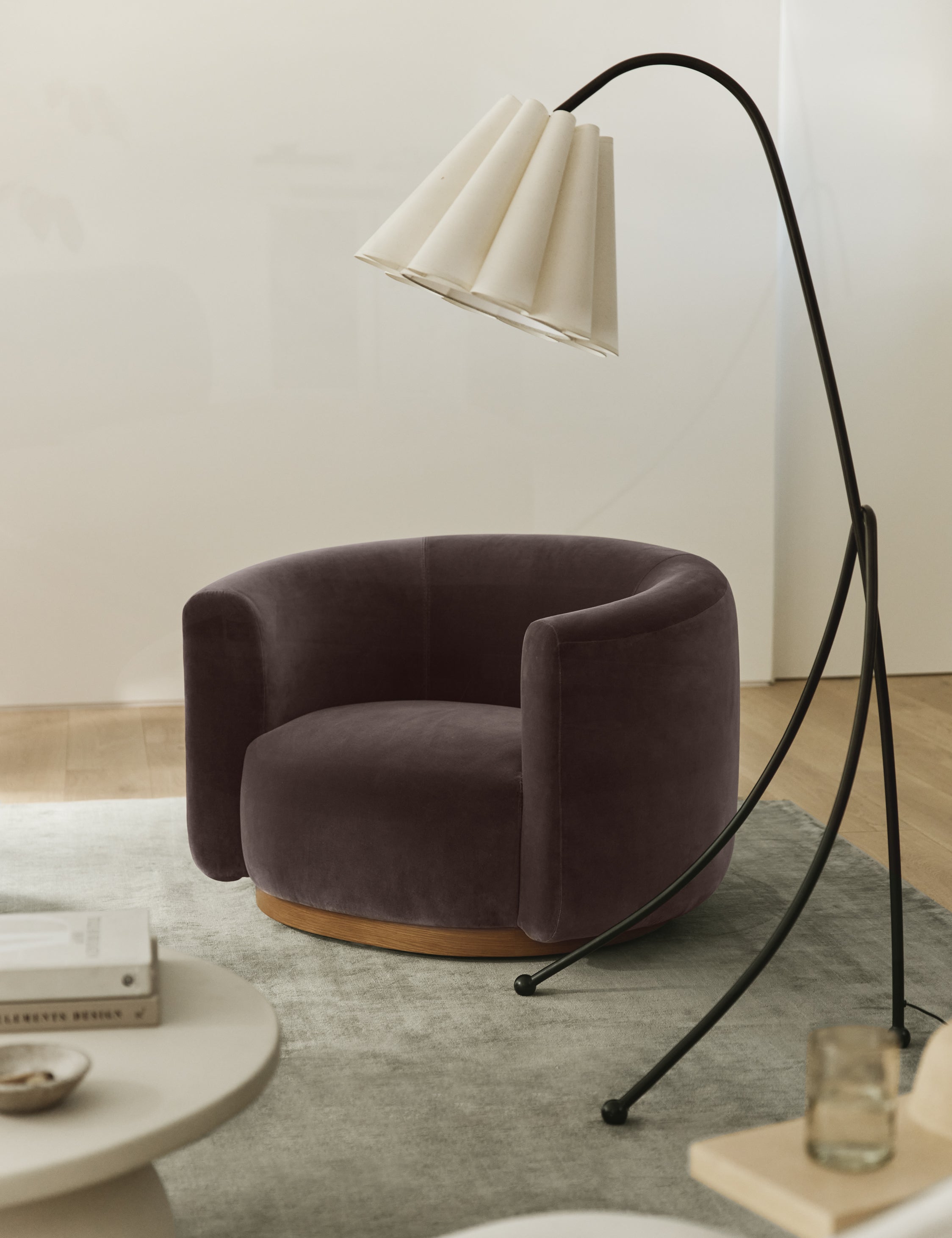 Sarah Sherman Samuel Addie Floor Lamp - Modern Minimalist LED Standing Light for Living Room, Bedroom & Office - Adjustable Height & Warm White Light