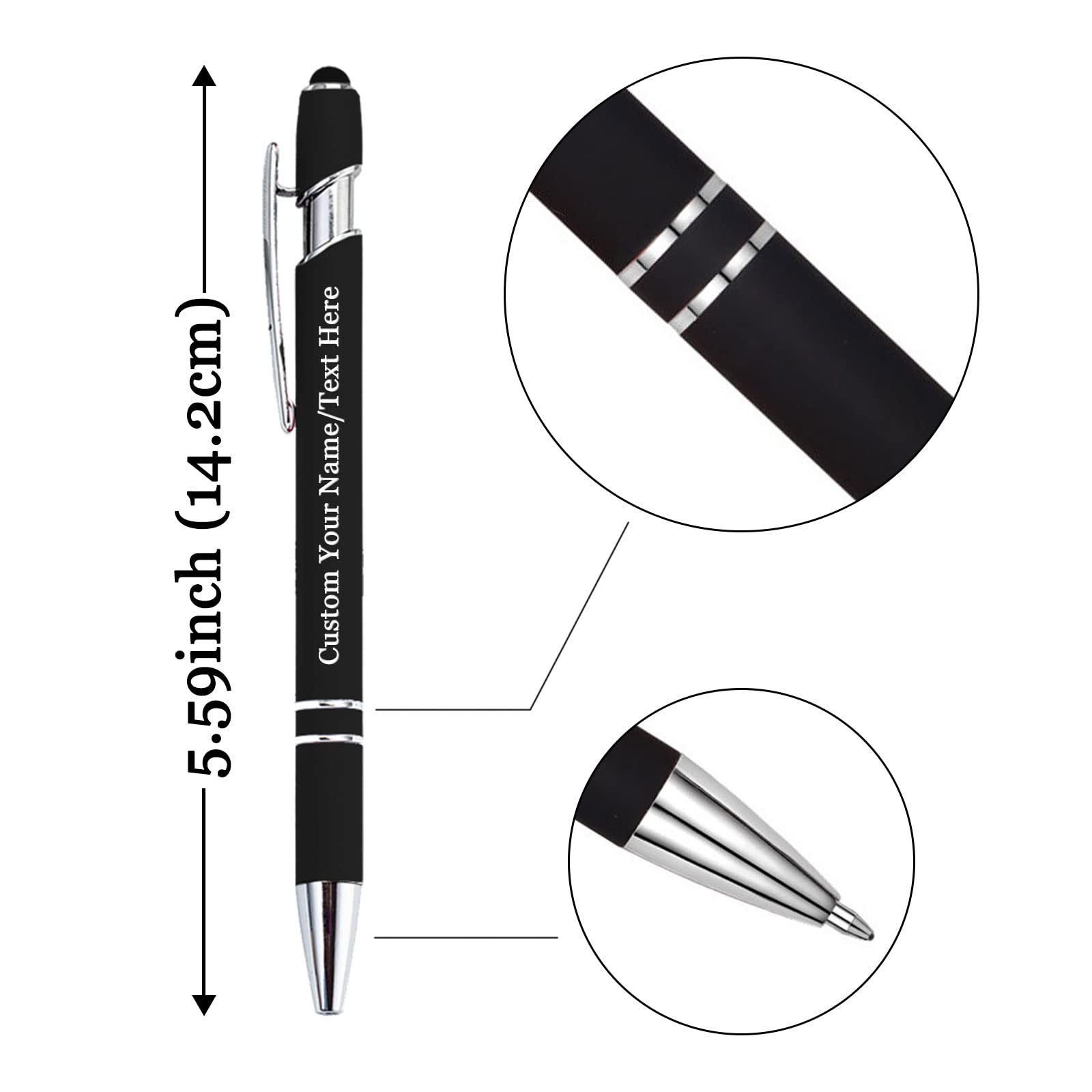 150 Custom Engraved Ballpoint Pens with Stylus Tip - Personalized Name & Text Message - Bulk Orders for Business, Party, Wedding & Birthday Gifts - Perfect for Corporate Events, Promotions & Special Occasions