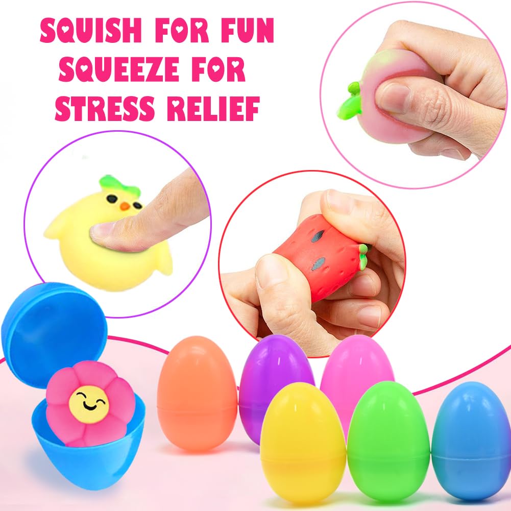 28 Pack DINESIL Mochi Squishy Toys - Kawaii Animal Stress Relief Squishies for Kids, Party Favors, Classroom Prizes & Easter Gifts - Perfect for Sensory Play, Birthday Party Goodie Bags & Stress Relief