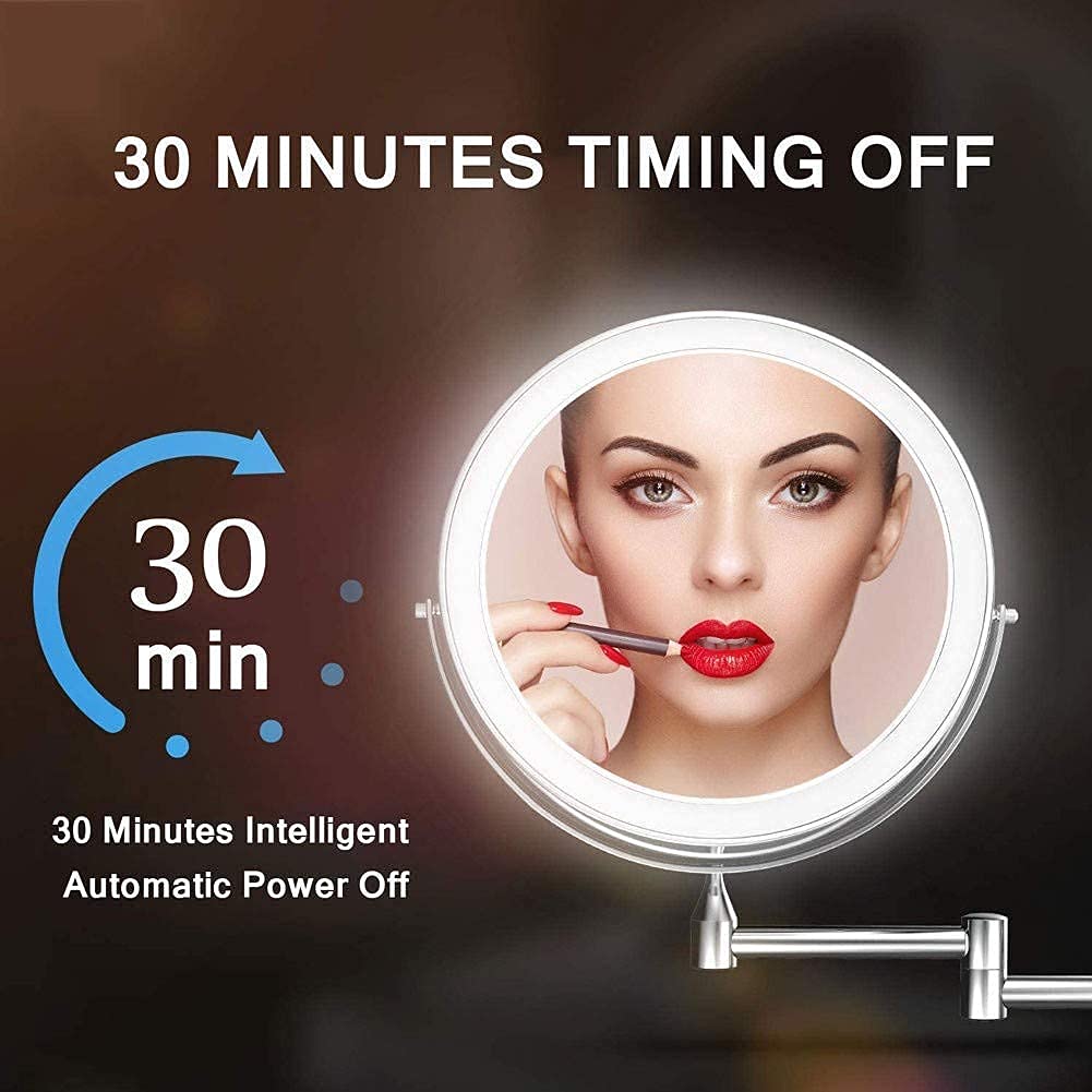 Premium Bathroom Mirror with 1X/8X Magnification - 360° Rotating Wall Mounted Shaving & Makeup Mirror for Perfect Grooming - Ideal for Home, Salon, and Hotel Bathrooms