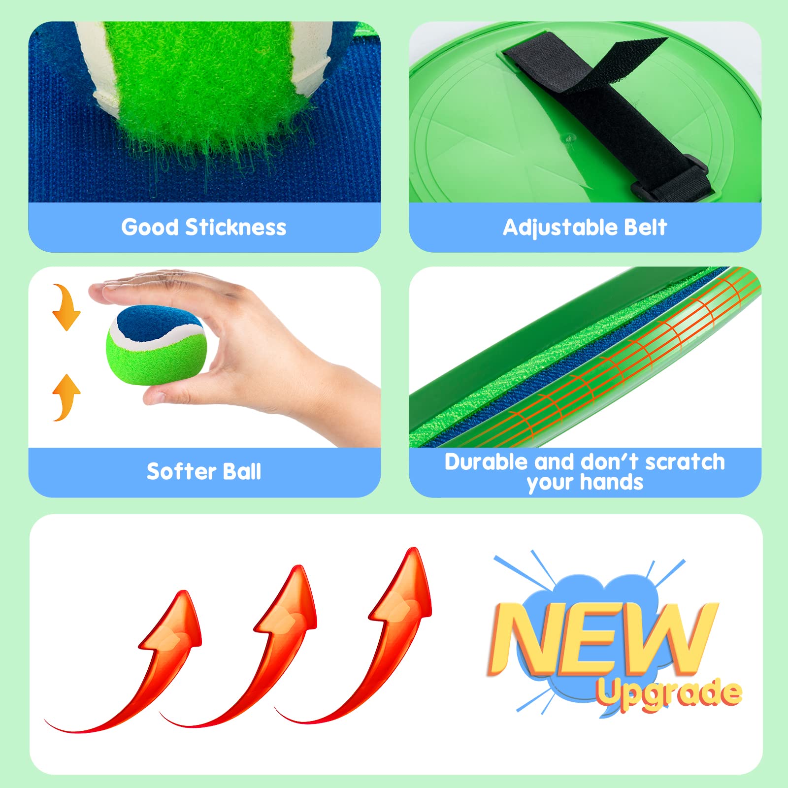 Beach Toys for Kids - Outdoor Toss and Catch Ball Game Set with 6 Paddles & 3 Balls - Fun Summer Beach Games for Boys Girls Ages 3-8 - Perfect for Backyard, Park, Beach Play & Birthday Christmas Gifts