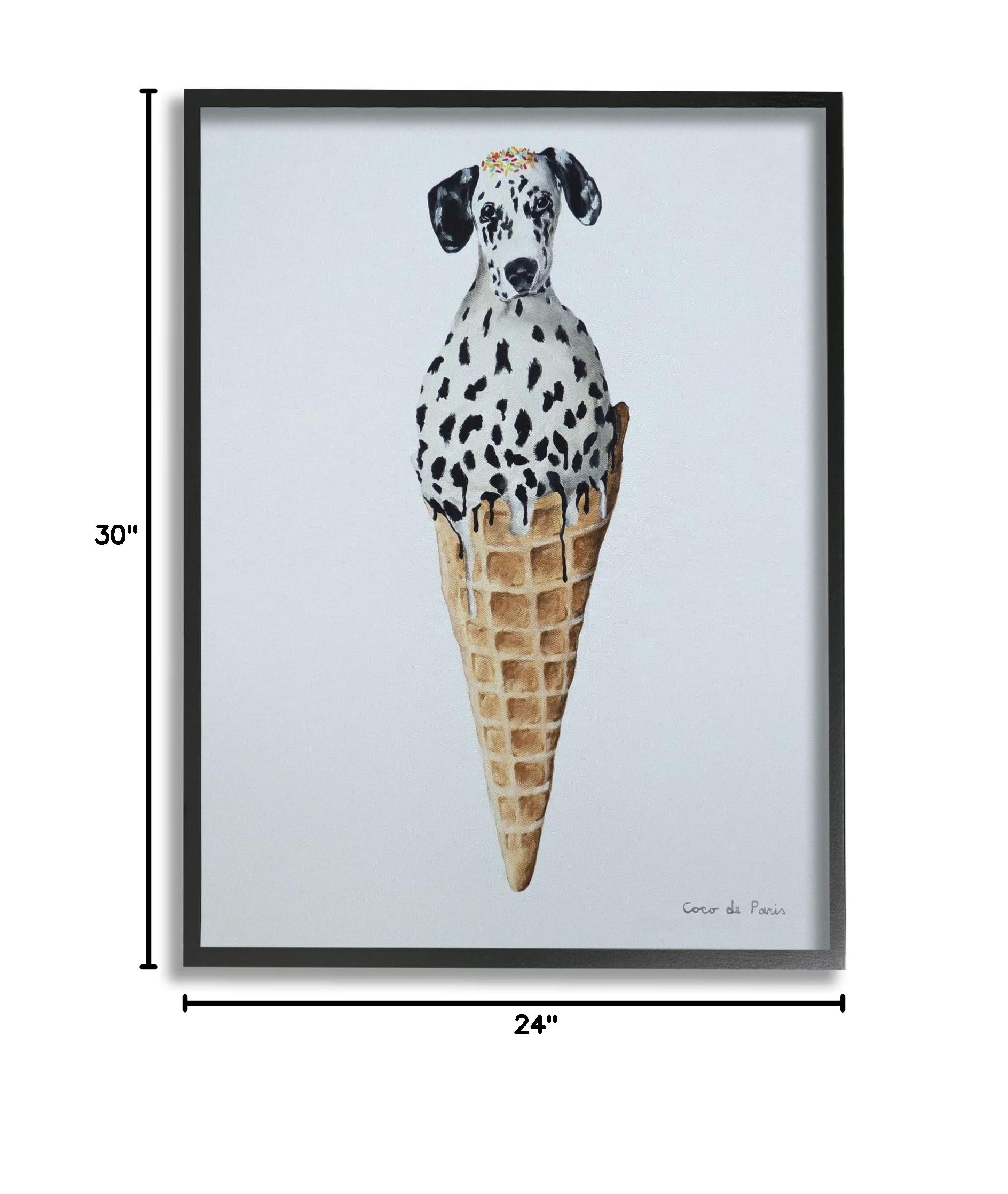 Stupell Industries Dalmatian Dog Ice Cream Scoop Waffle Cone - Fun Kitchen Accessory for Ice Cream Lovers | Perfect for Parties, Dessert Bars & Summer Treats