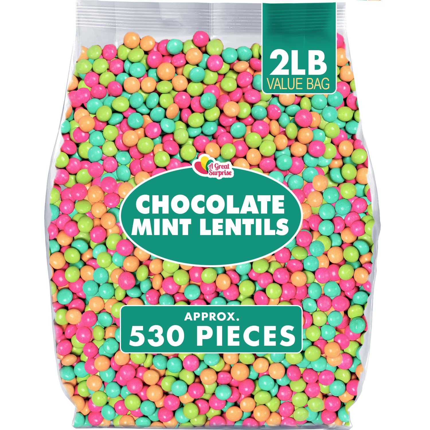 Pastel Chocolate Mints - 2 LB Bulk Candy | Gourmet After Dinner Mints | Candy Coated Lentil Sweets for Weddings, Parties & Favors | Perfect for Dessert Tables, Candy Buffets & Gift Bags