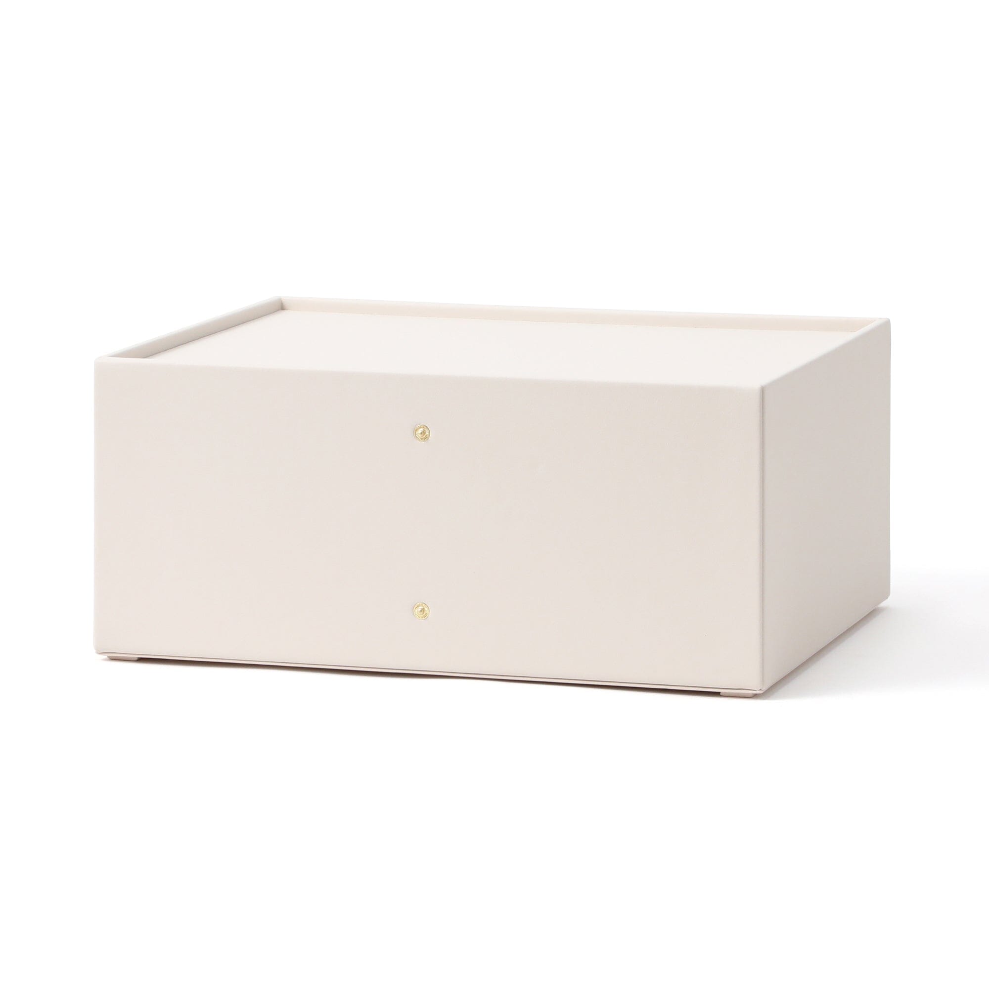 Embossed Stacking Drawer Organizer - Small Ivory Storage Box for Jewelry, Makeup & Office Supplies | Compact Drawer Organizer for Bedroom, Bathroom & Desk Organization