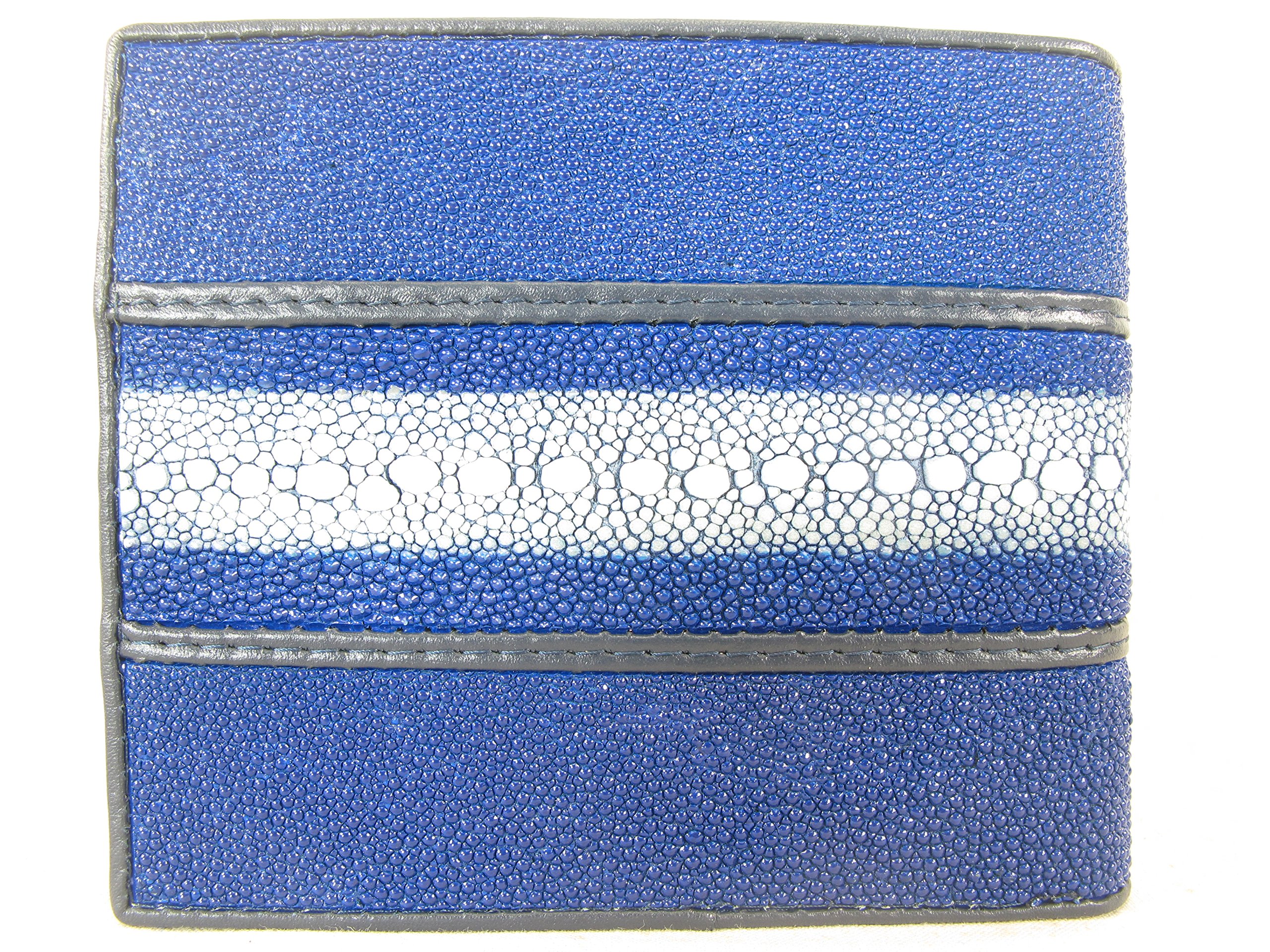 Genuine Row Diamond Stingray Skin Leather Bifold Wallet for Men - Luxury Slim RFID Blocking Credit Card Holder - Perfect for Business, Travel & Everyday Use