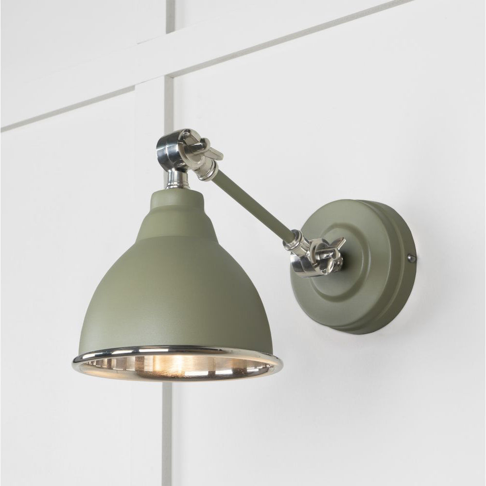 Smooth Nickel Brindley Wall Light - Modern Sconce with Adjustable Arm & Multiple Color Options - Perfect for Bedroom, Living Room, or Hallway Lighting