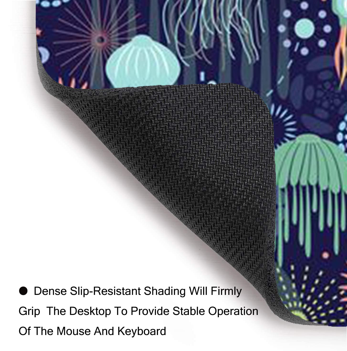 XXL Extended Gaming Mouse Pad with Non-Slip Rubber Base - Waterproof Large Keyboard Mat & Desk Pad for Work, Office, and Home - Perfect for Gaming, Writing, and Computer Use - Jellyfish Design