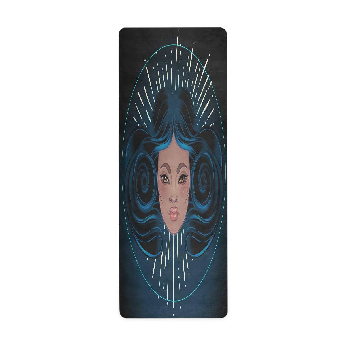 Premium Non-Slip Yoga Mat for Women - Extra Thick African American Design Fitness Mat for Yoga, Pilates & Home Workouts - Perfect for Gym, Studio & Indoor Exercise