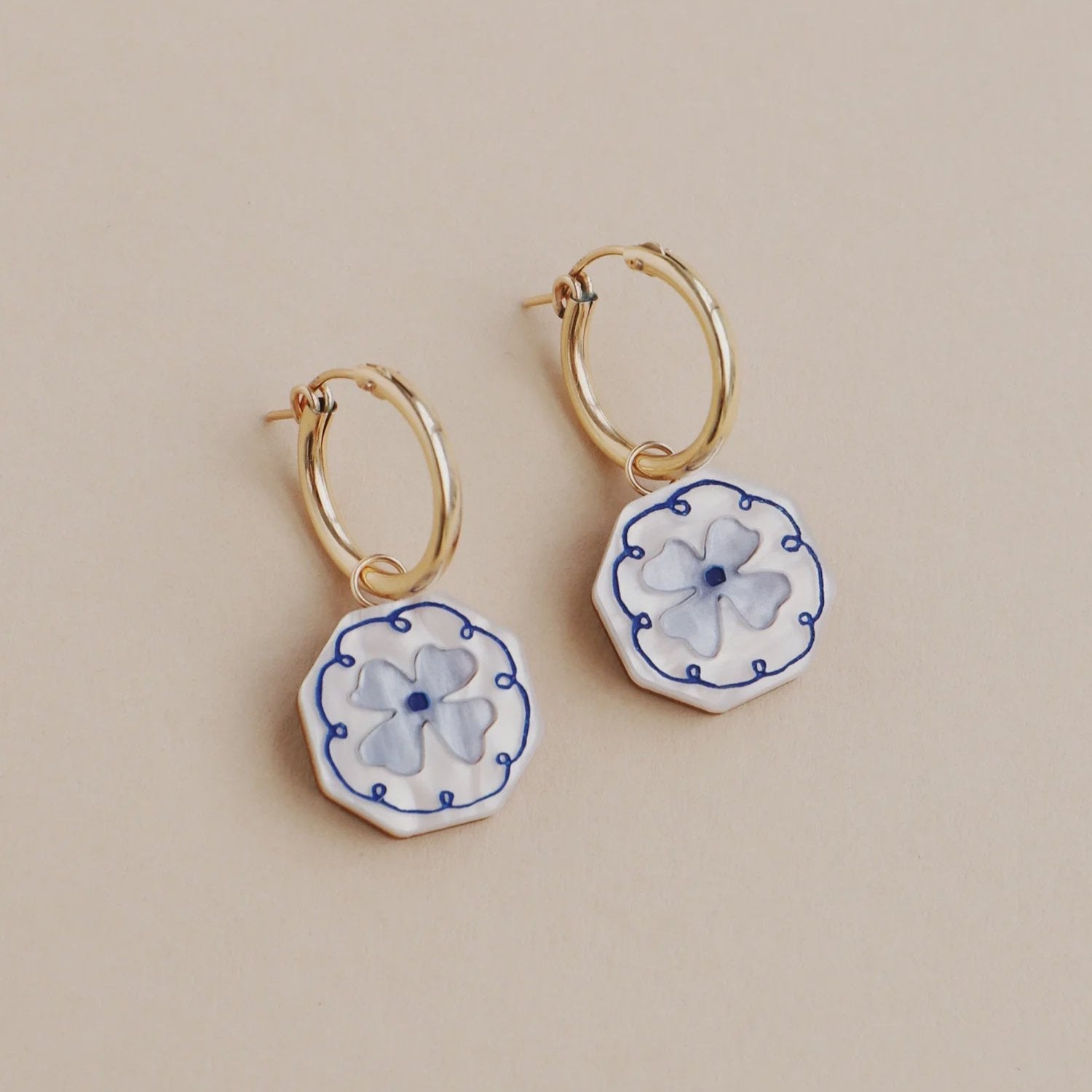 Wolf & Moon Poppy Charm Hoop Earrings – Dainty Floral Gold Hoops for Women, Trendy Boho Jewelry Gift for Her | Perfect for Everyday Wear, Date Nights & Special Occasions