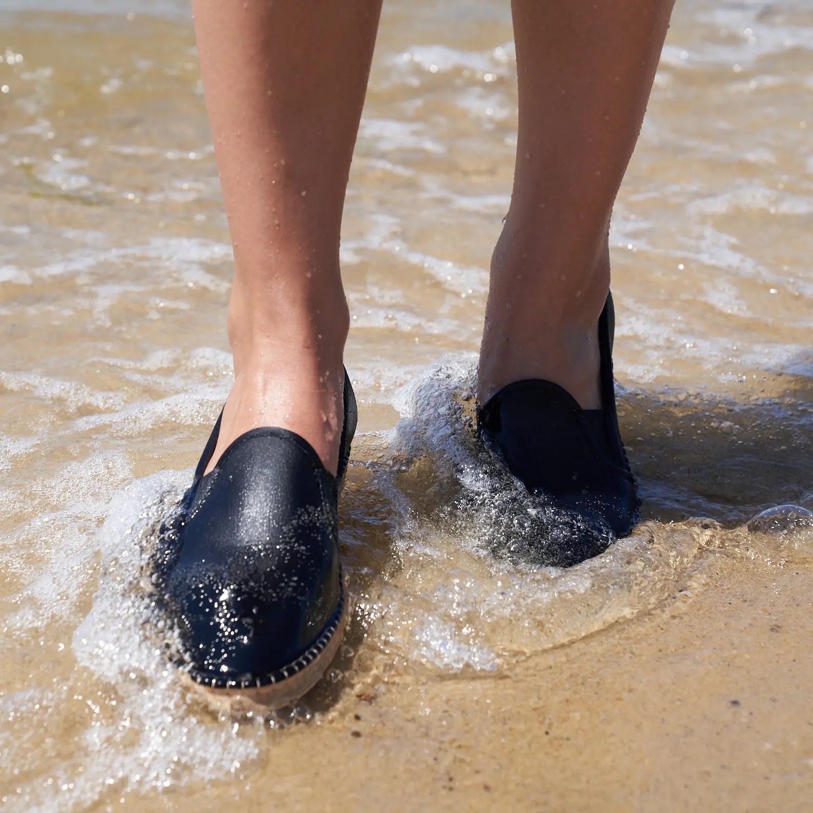 Black Women's Mariner Slip-On Shoes - Comfortable Boat Shoes for Casual Wear, Walking & Outdoor Activities