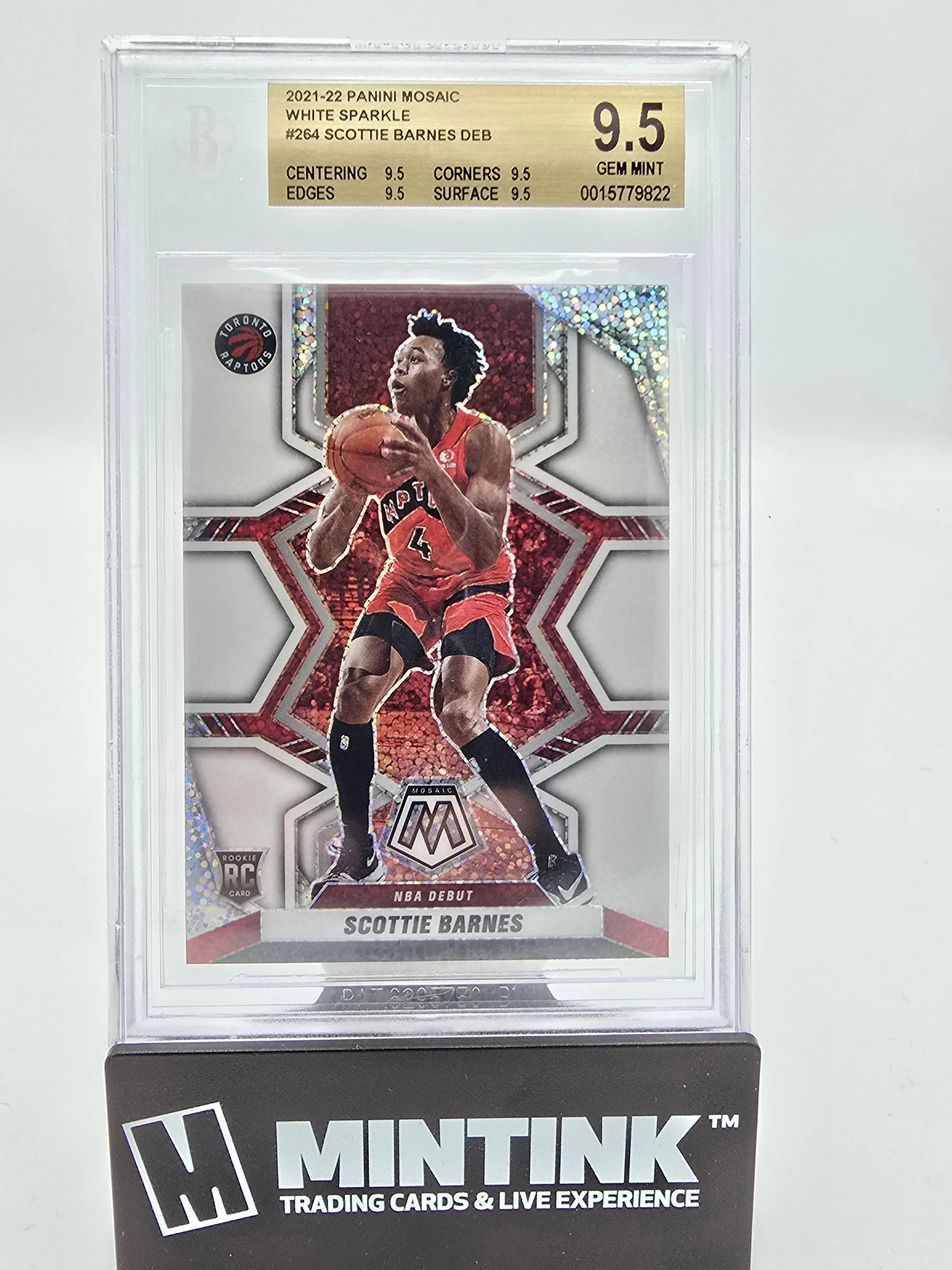 2021-22 Panini Mosaic Basketball Card - Scottie Barnes Rookie Card BGS 9.5 White Sparkle DEB | Collectible Sports Memorabilia for NBA Fans & Card Collectors | Perfect for Display, Trading, and Investment