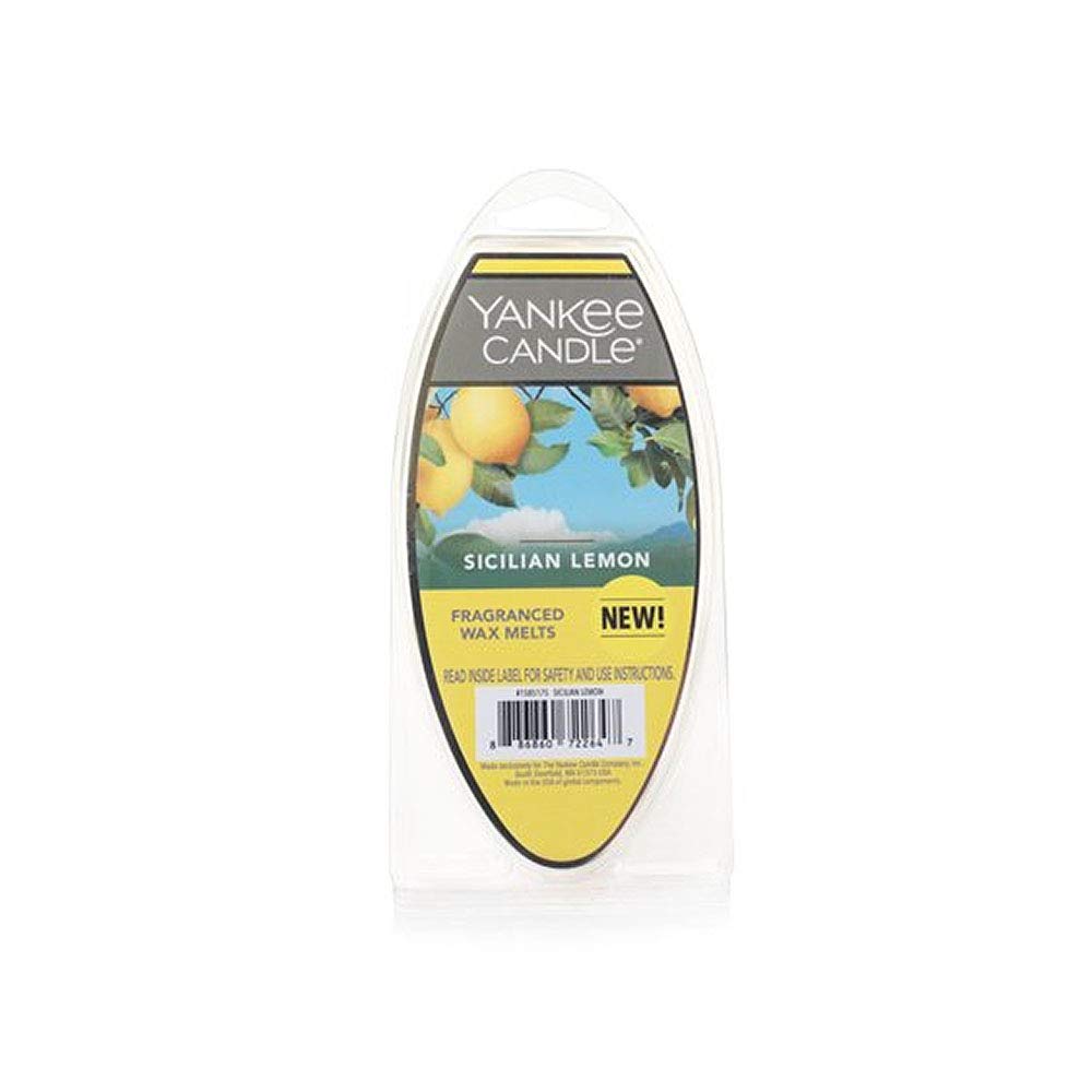 Yankee Candle Sicilian Lemon Scented Wax Melts for Home | Long-Lasting Aromatherapy Wax Cubes for Warmers, Diffusers & Room Freshening
