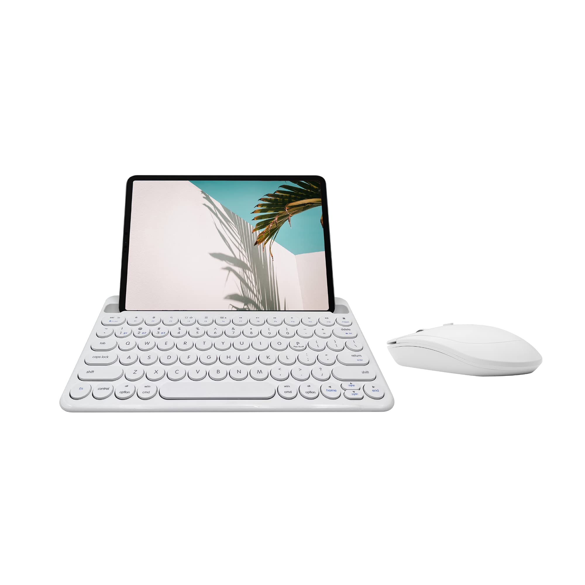 Macally Compact Bluetooth Keyboard and Mouse Combo - Wireless Keyboard & Mouse Set for Mac, Windows, iPad - Ergonomic Office Essentials for Home, Work & Travel