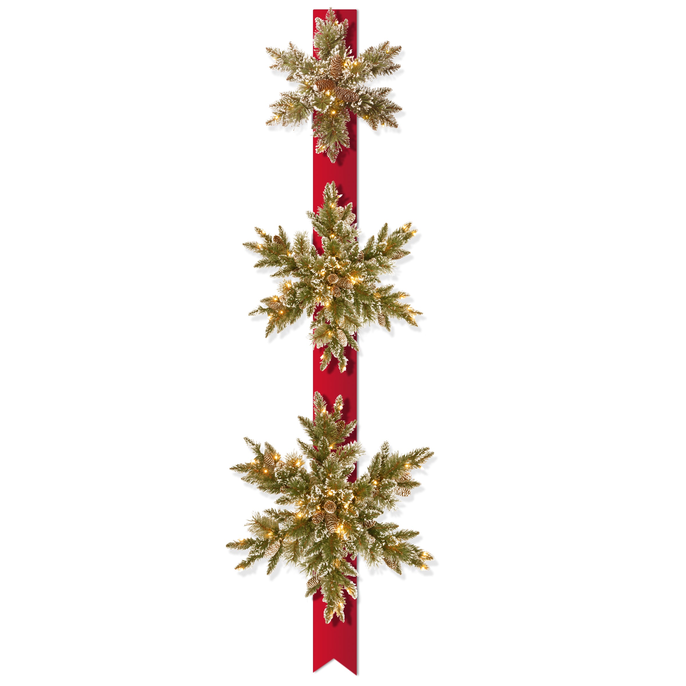 70-Inch Pre-Lit Glittery Bristle Pine Snowflake Christmas Tree with 200 White LED Lights - Perfect for Holiday Home Decor, Office, and Winter Party Decoration