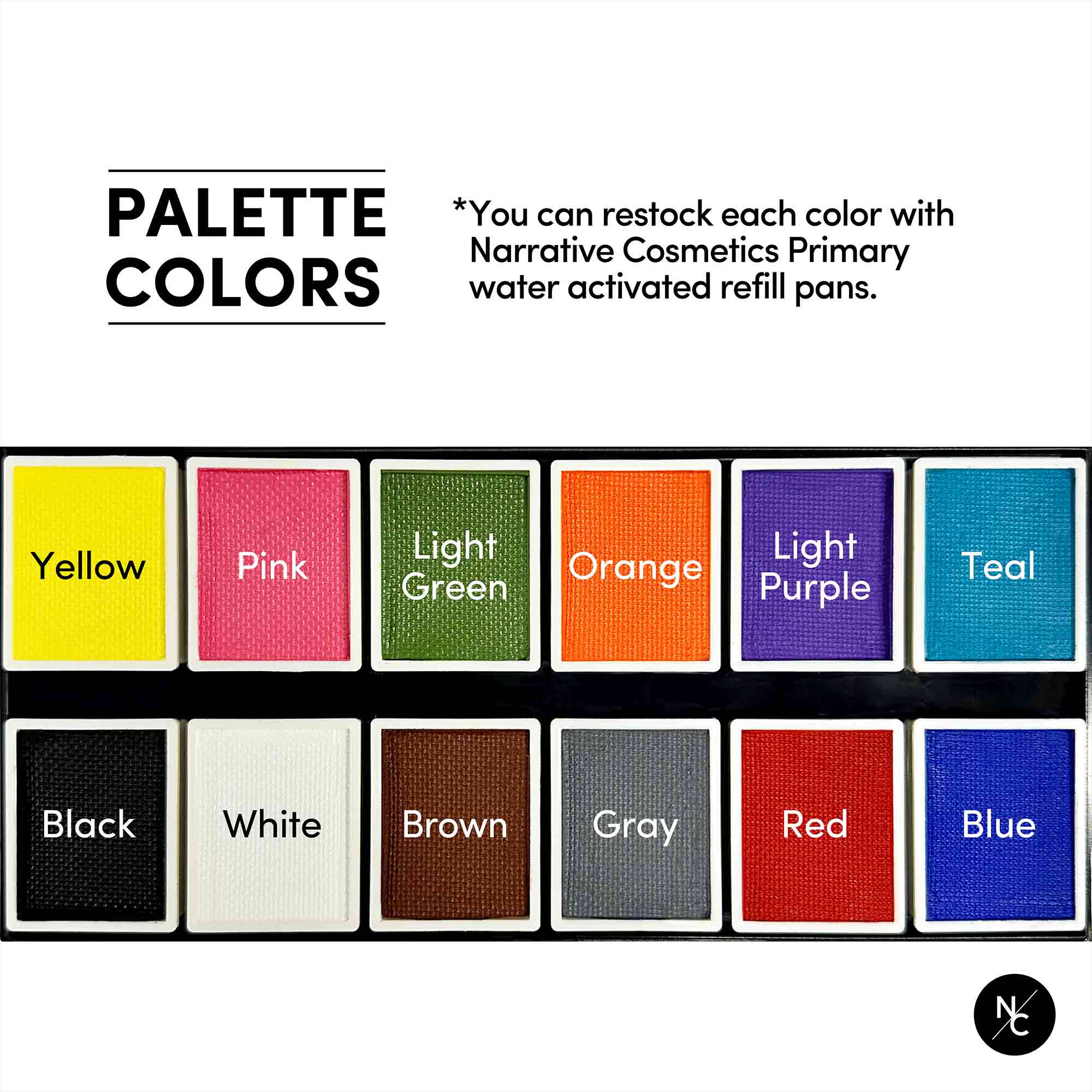 12-Color Water Activated Face & Body Paint Palette - Safe for Kids & Adults - Perfect for Halloween, Cosplay & Face Painting Parties