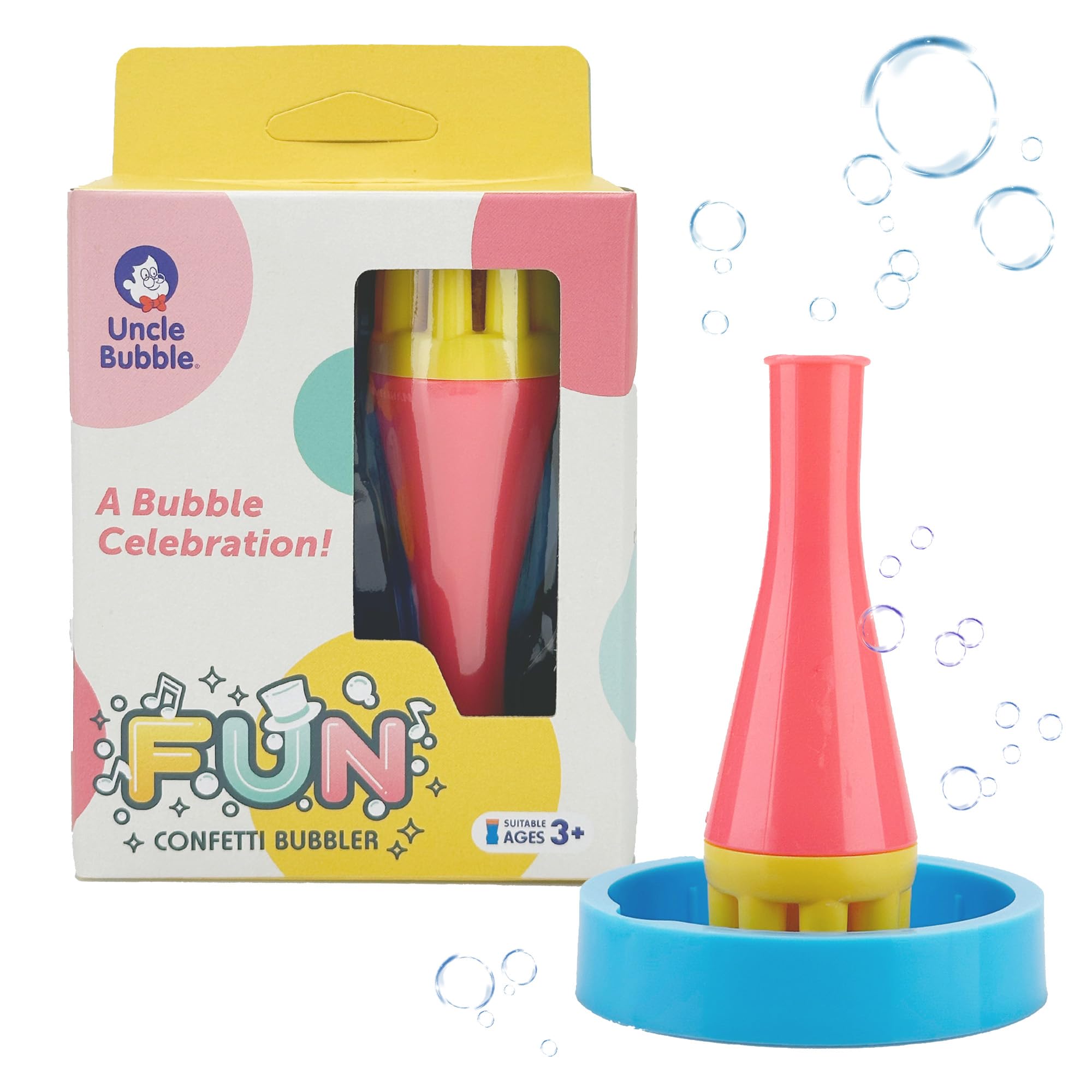 Uncle Bubble Mini Bubble Blower for Kids & Toddlers - Durable Outdoor Bubble Machine Makes Thousands of Bubbles - Perfect for Birthday Parties, Backyard Play & Summer Fun