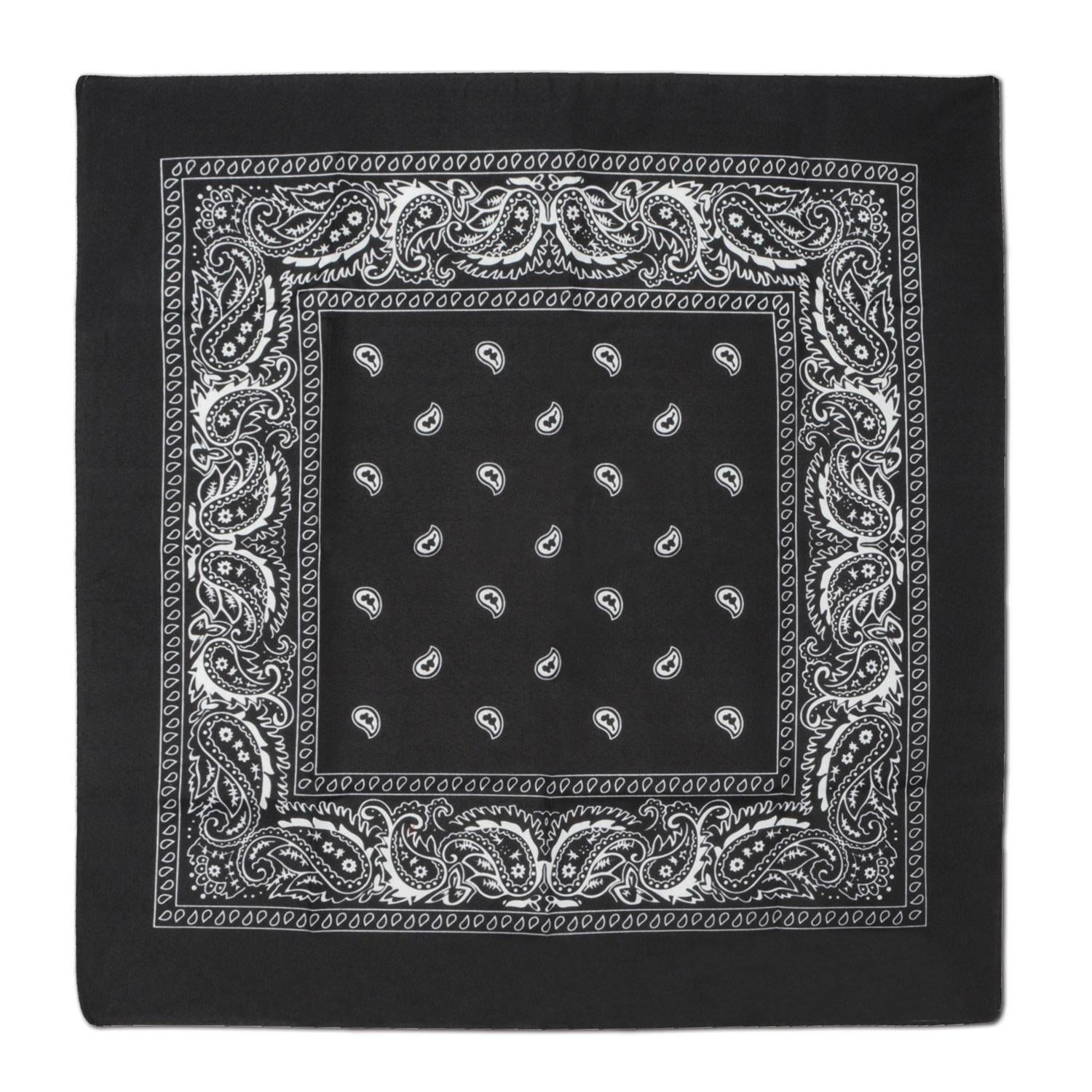 12 Pack Black Bandanas - Premium Cotton Bandanas for Men & Women - Perfect for Parties, Costumes, and Outdoor Activities
