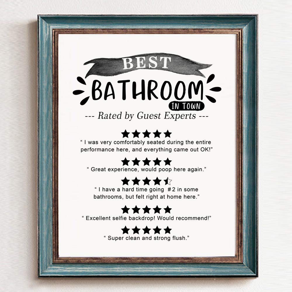 Funny Bathroom Wall Decor - 8x10 Inch Quote for Home & Office