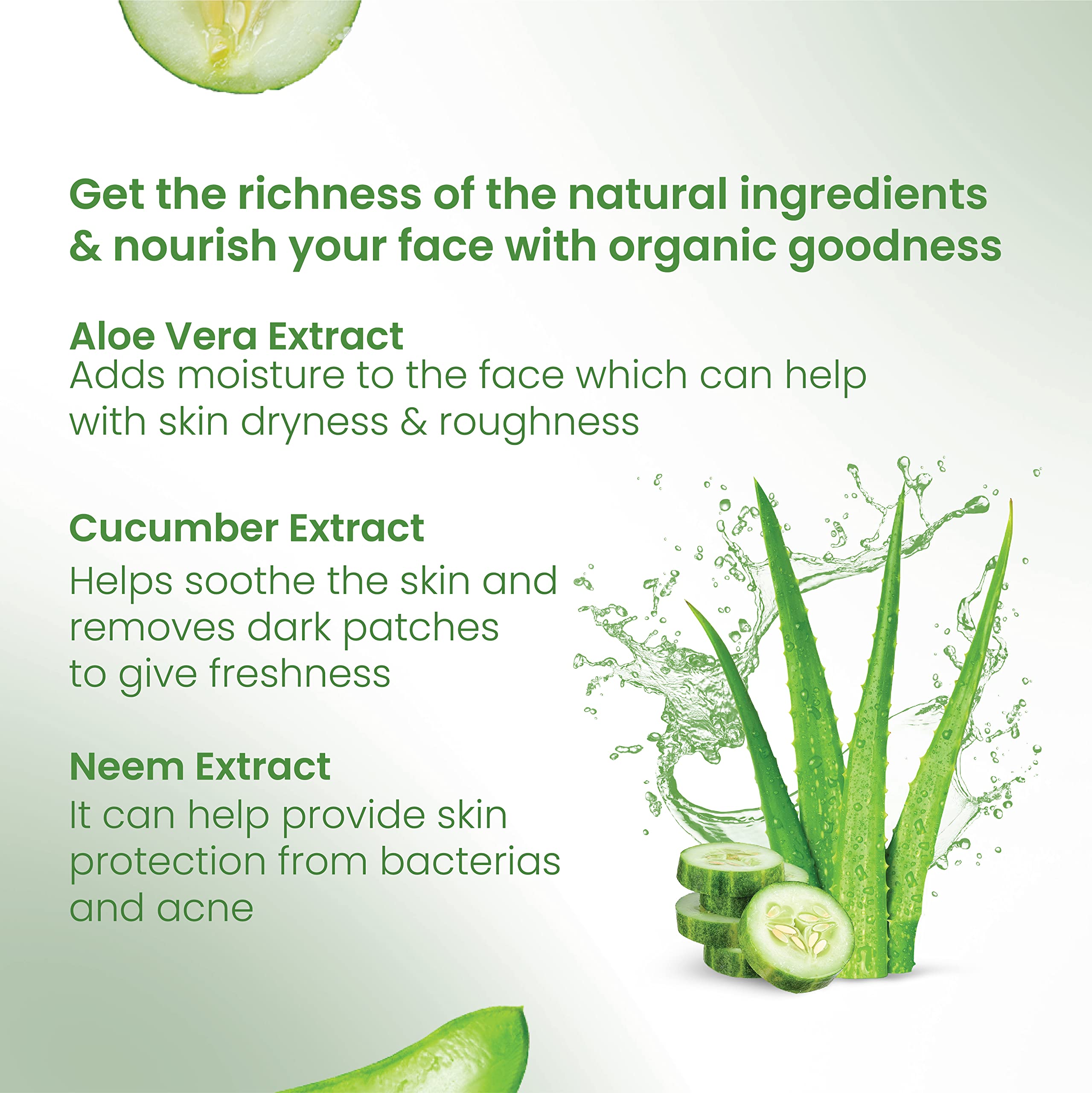 91 Ayurveda Aloe Vera Face Wash for Women & Men - 100ml Cucumber & Vitamin E Cleanser for Pimples, Dark Circles & Glowing Skin | Paraben-Free, Sulfate-Free Sensitive Skin Care | Perfect for Daily Skincare Routine & Acne-Prone Skin