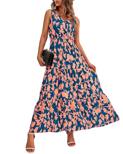 Navy Orange Flower