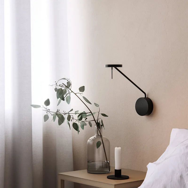 Modern Swing Arm Wall Sconce Lamp - Adjustable Reading Light for Bedroom, Living Room & Office - Dimmable LED Wall Mounted Light Fixture