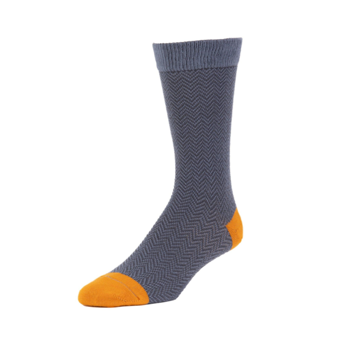 Zkano Steel Herringbone Crew Socks - Comfortable Cotton Socks for Men & Women - Perfect for Casual Wear, Office & Outdoor Activities