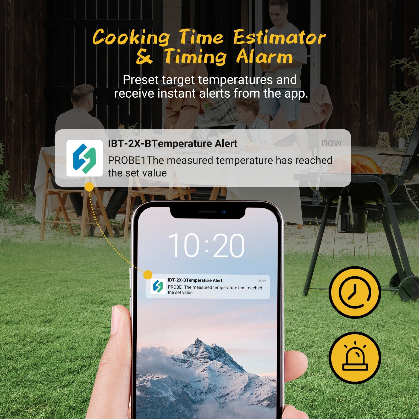 Wireless Bluetooth BBQ Meat Thermometer IBT 2X - Smart Cooking Thermometer for Grilling, Smoking, and Roasting - Perfect for Outdoor BBQ, Camping, and Home Kitchen Use