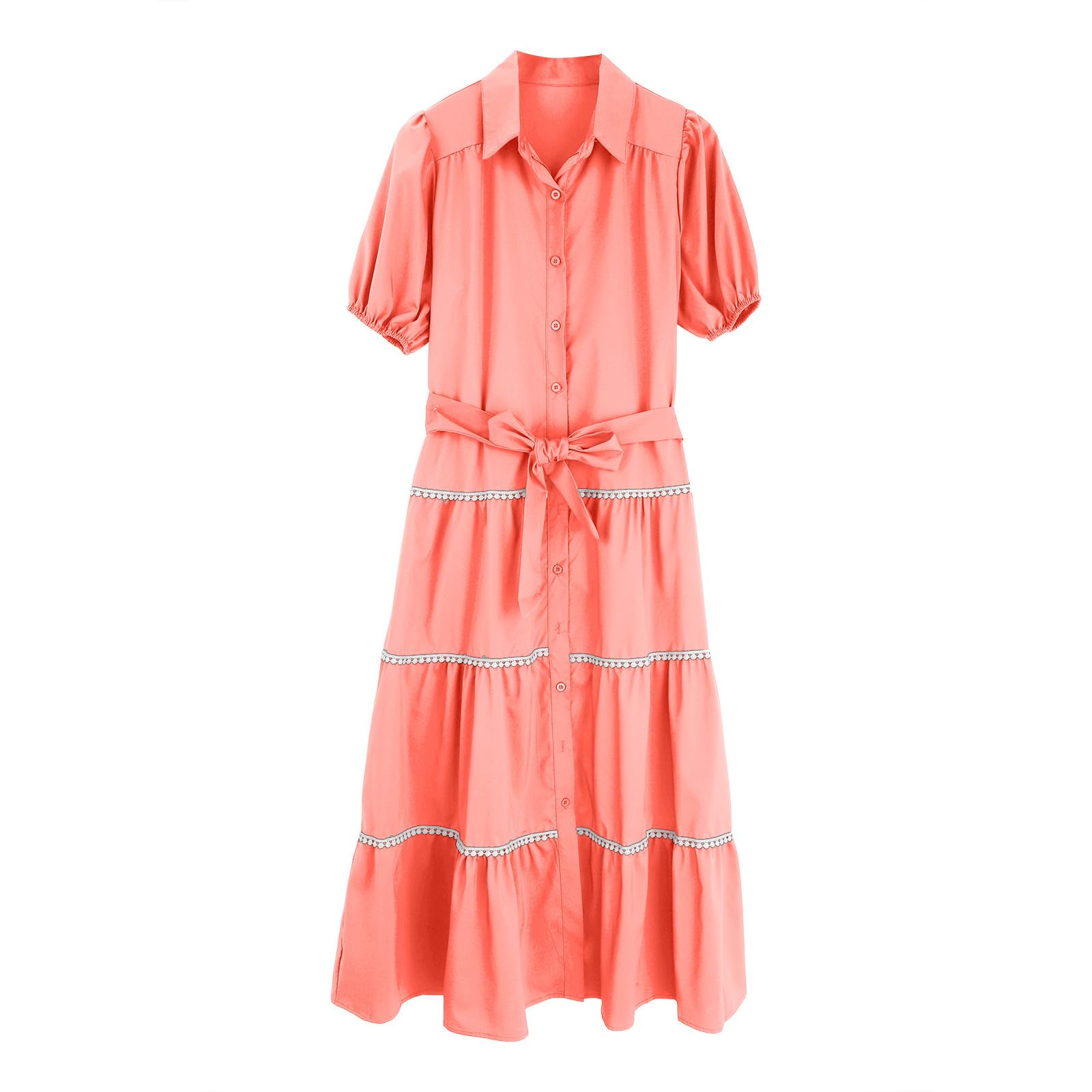 Women's Summer Midi Dress - Cap Sleeve, Waisted Tunic with Pockets | Casual Loose Fit Beach Dress for Vacation, Outdoor Parties & Daily Wear