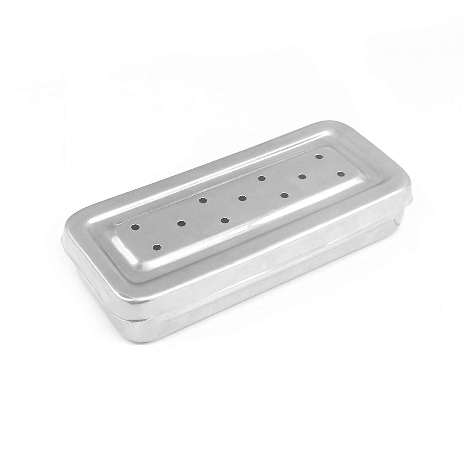 G.S 17x7x3cm Stainless Steel Perforated Holloware Tray Box - Perfect for Kitchen Organization, Restaurant Serving & Laboratory Instrument Storage