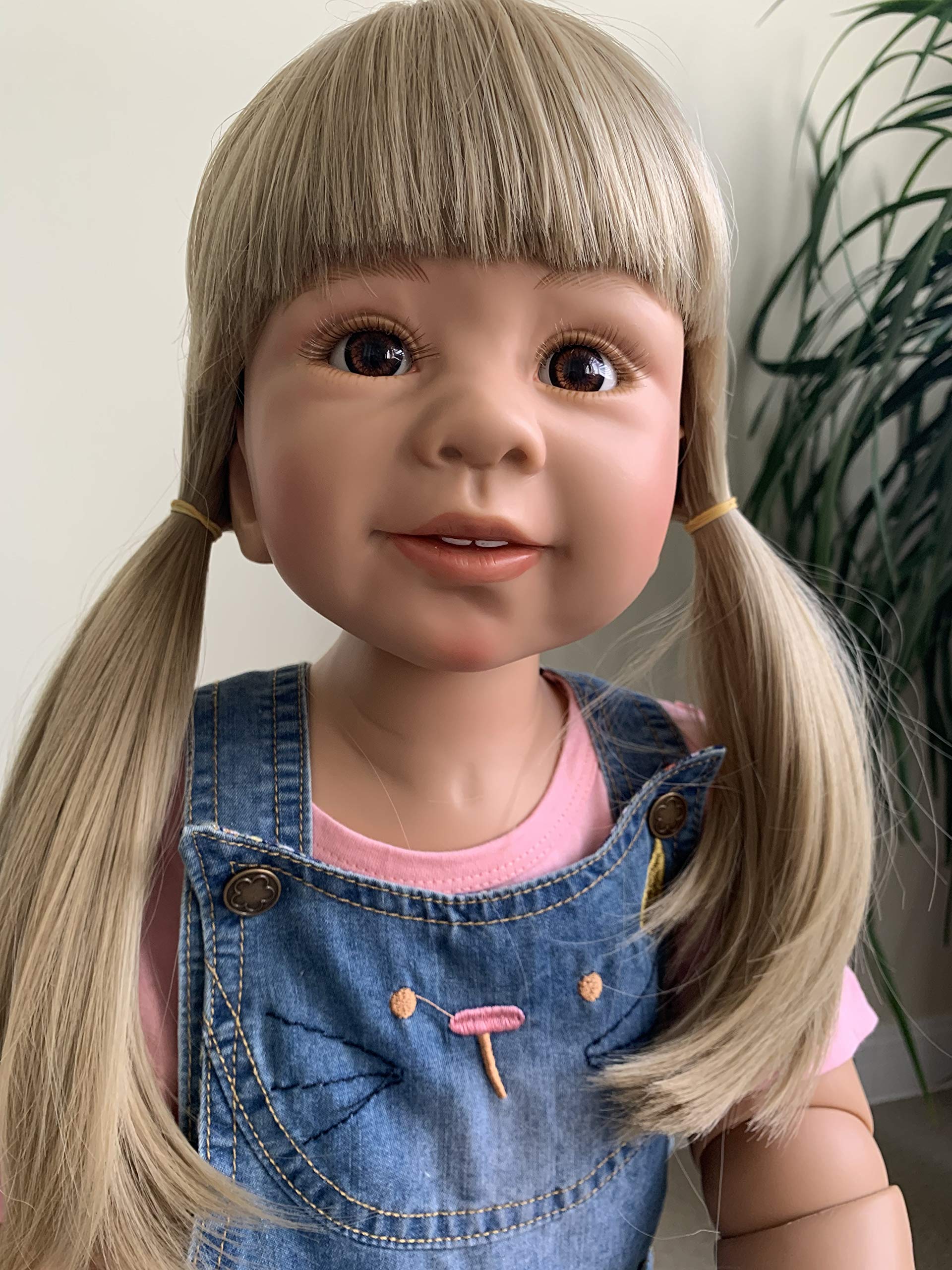 34 Inch Realistic Reborn Baby Doll - Lifelike Full Body Hard Vinyl Toddler Girl with Long Hair | 3 Year Old Dress Model | High Quality Collectible (No Girl Parts) | Perfect for Nursery Decor, Photography Props, and Gift Giving